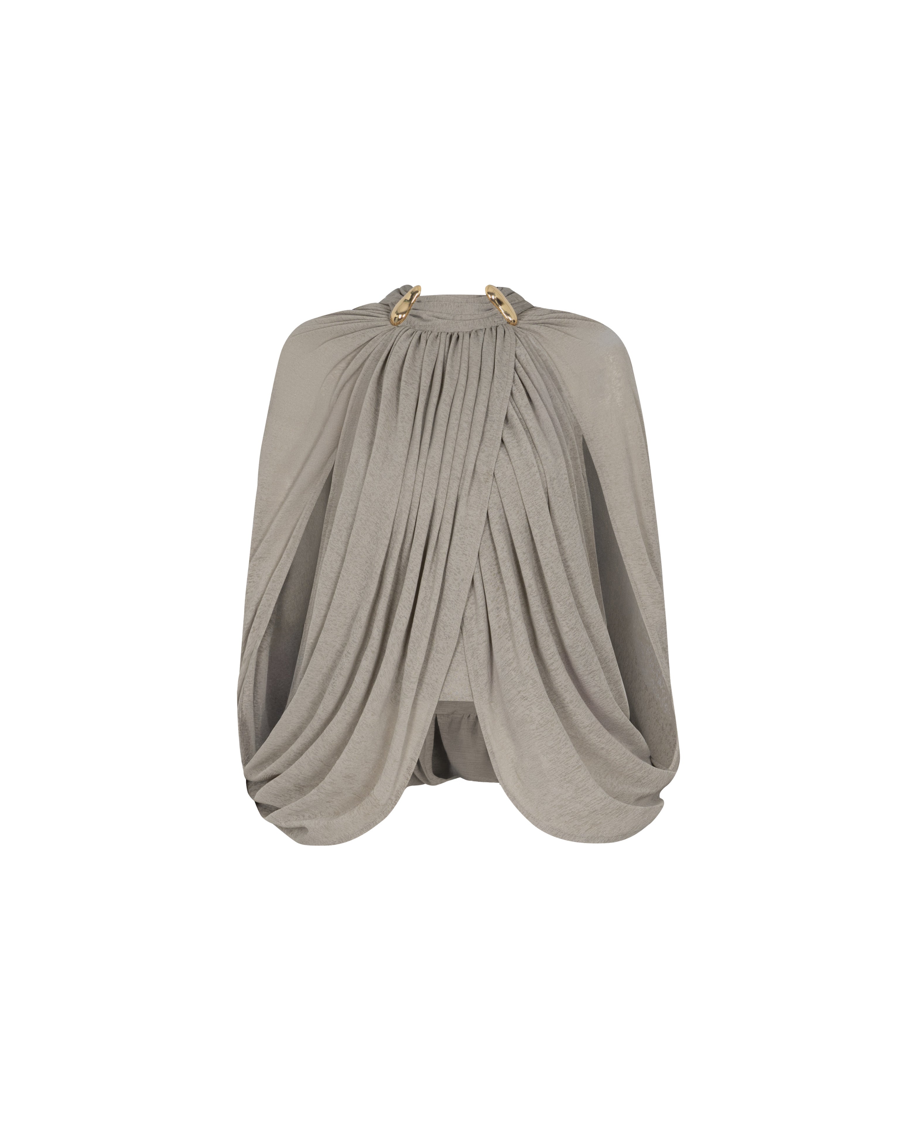 Ruched Cape Knit Top