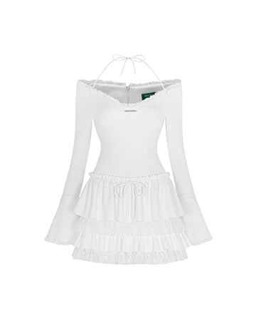 Flared Sleeve Lace Dress