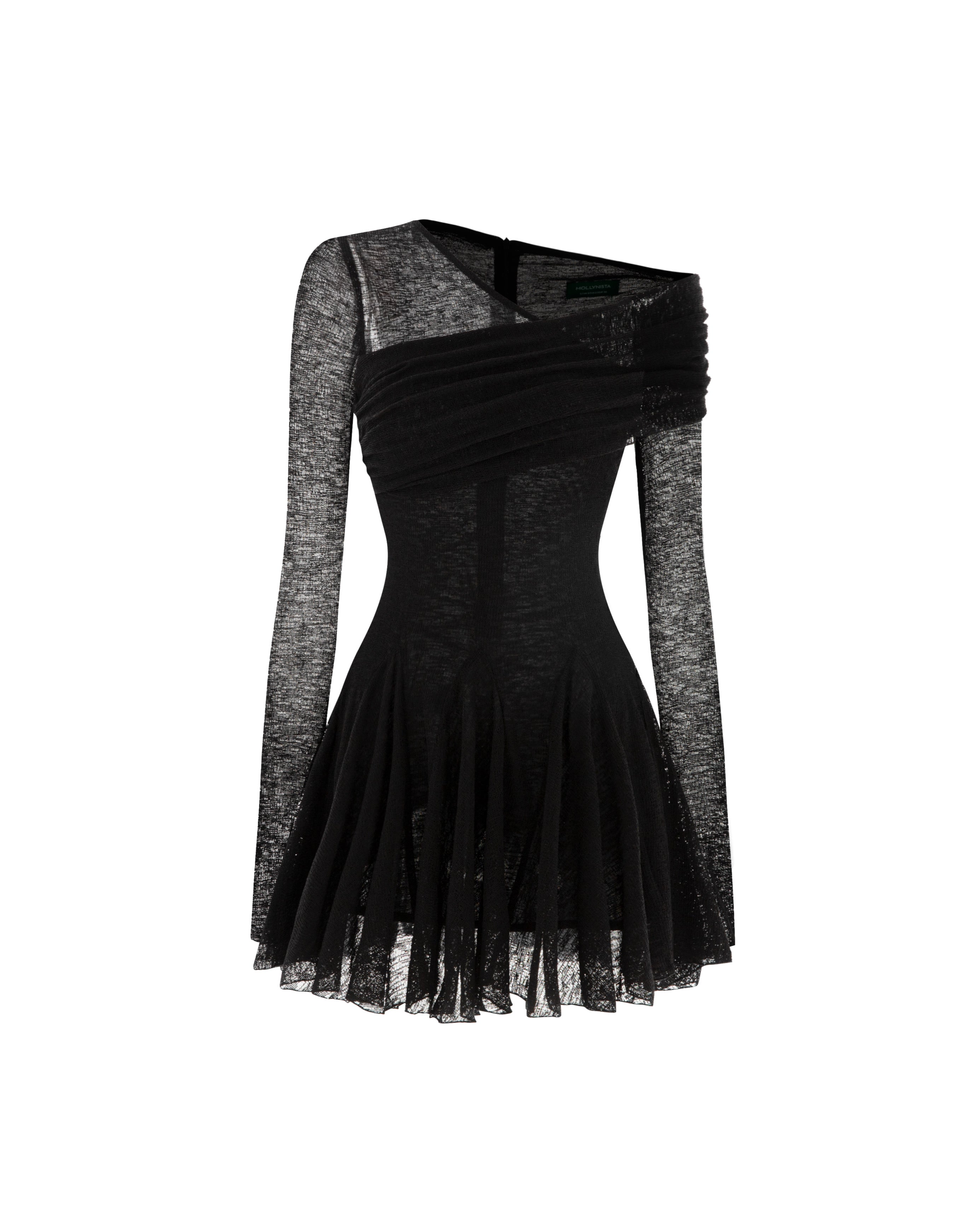 stretchy mesh dress Panel Stretch Mesh Dress Black / L (EU 38)