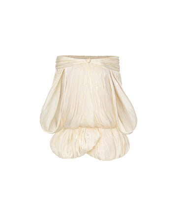 Ivory Shimmer Cape Dress