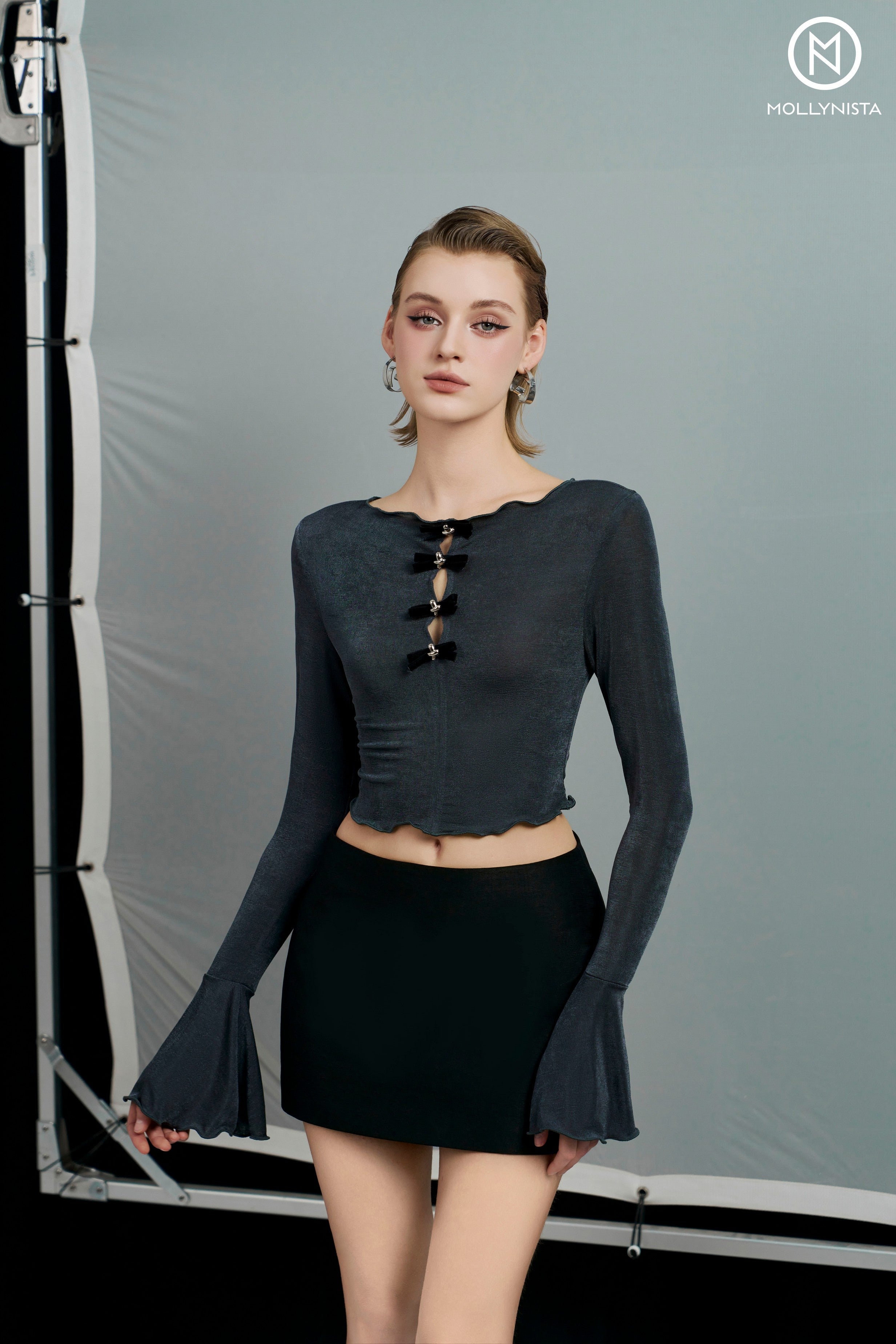 Black Low-Waist Skort