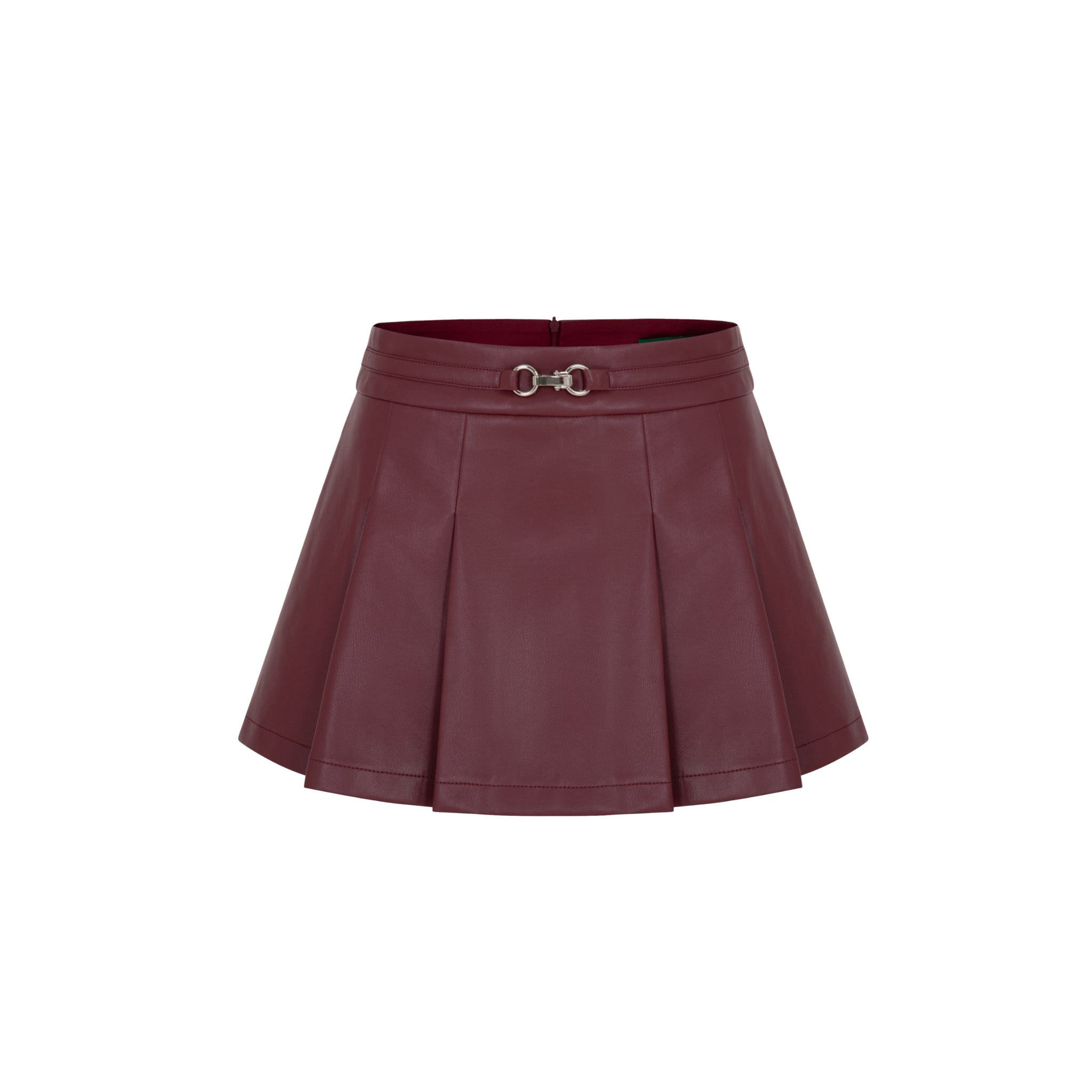 Red Leather Zipper Skirt