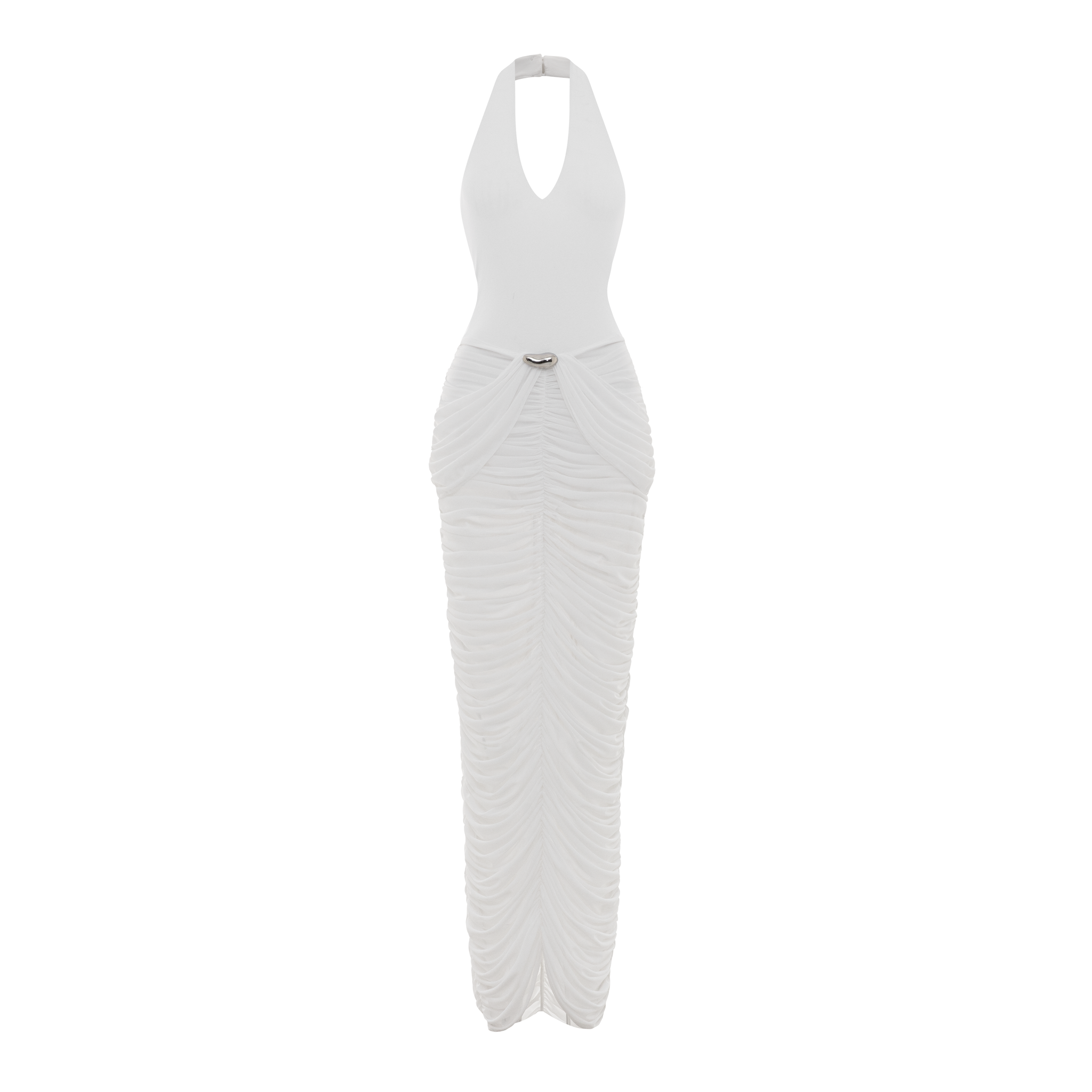 deep v neck jersey dress STRETCH JERSEY DEEP V-NECK EVENING DRESS