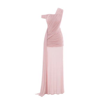Side-Gathered Mesh Dress