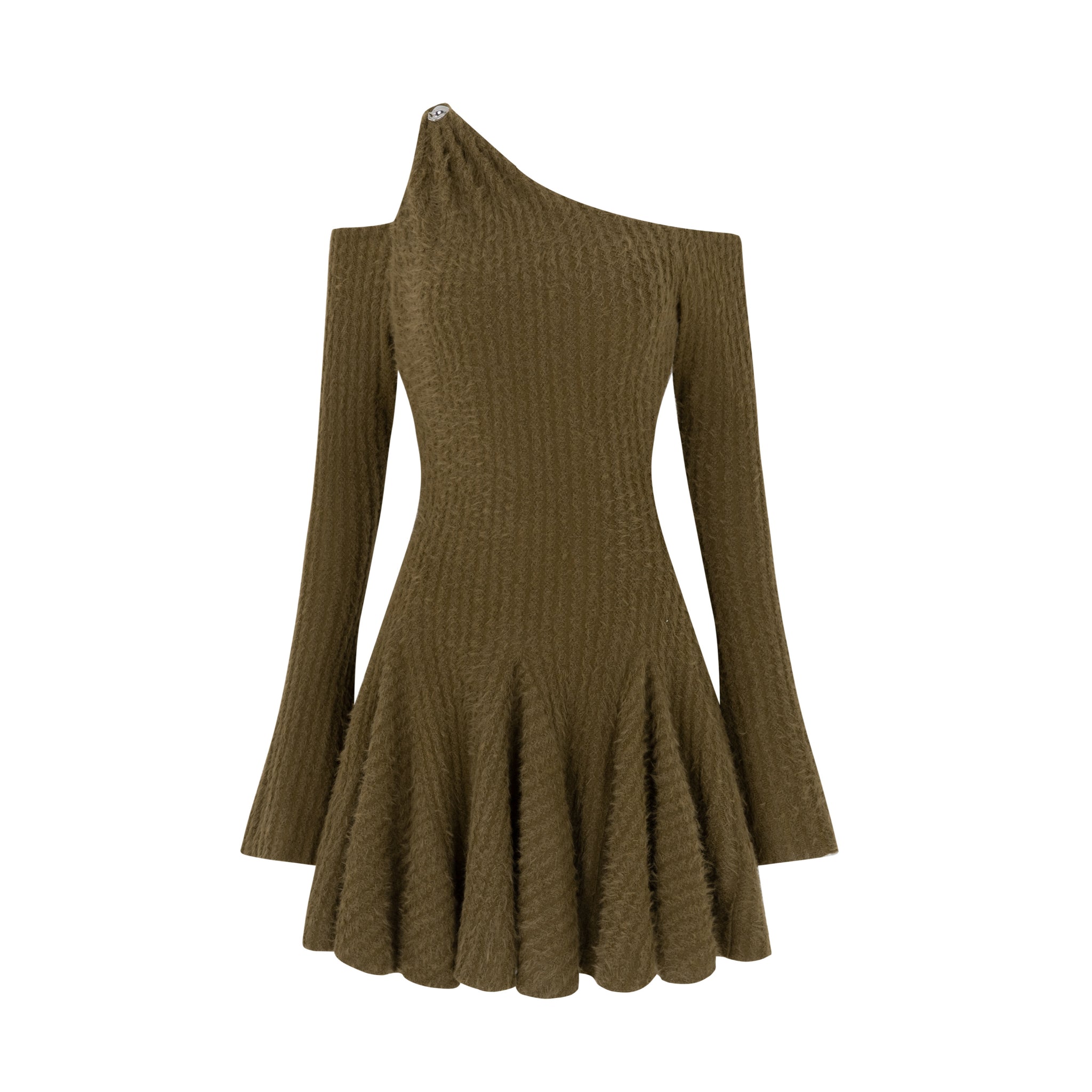 One-Shoulder Flared Sleeve Dress