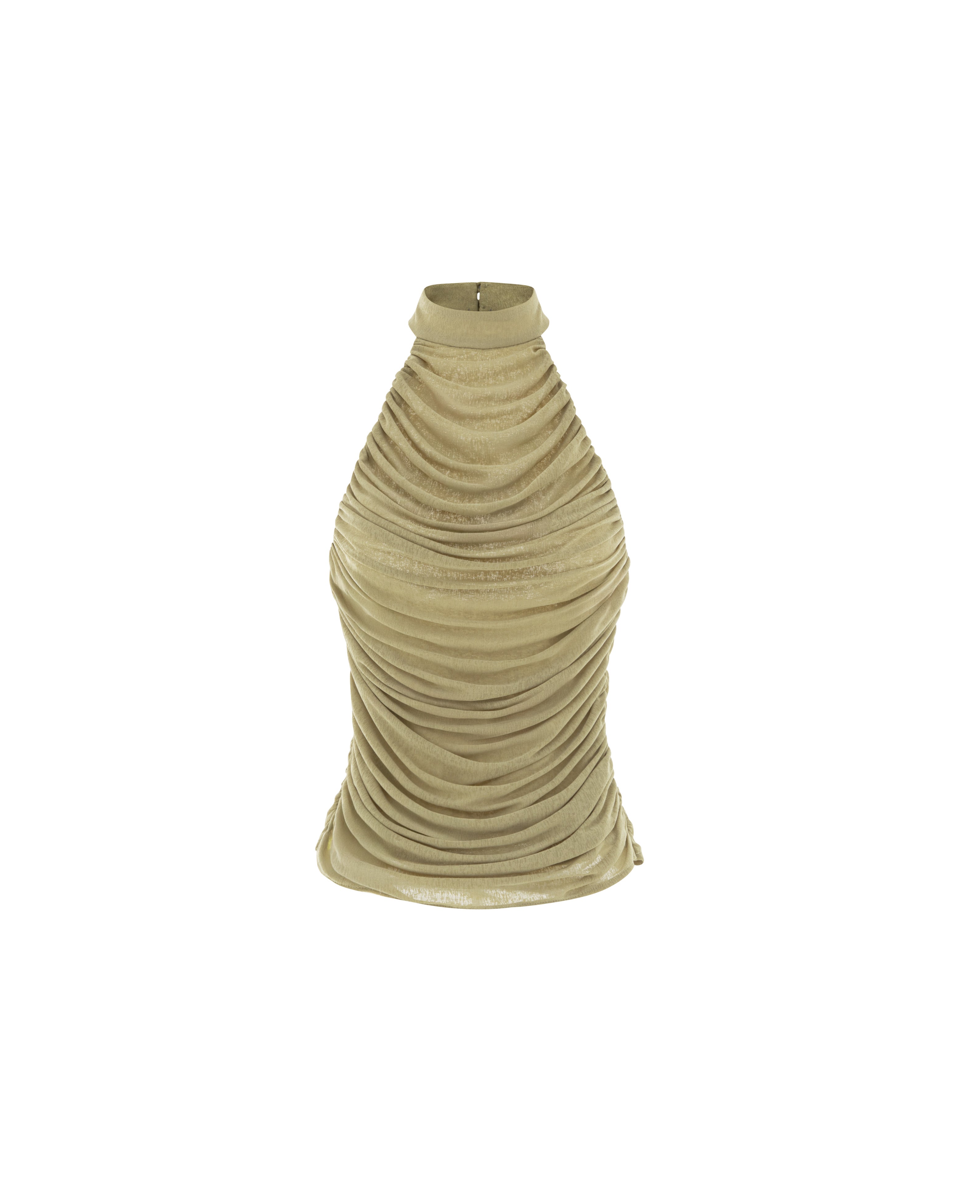 Draped Pleated Knit Halter Top