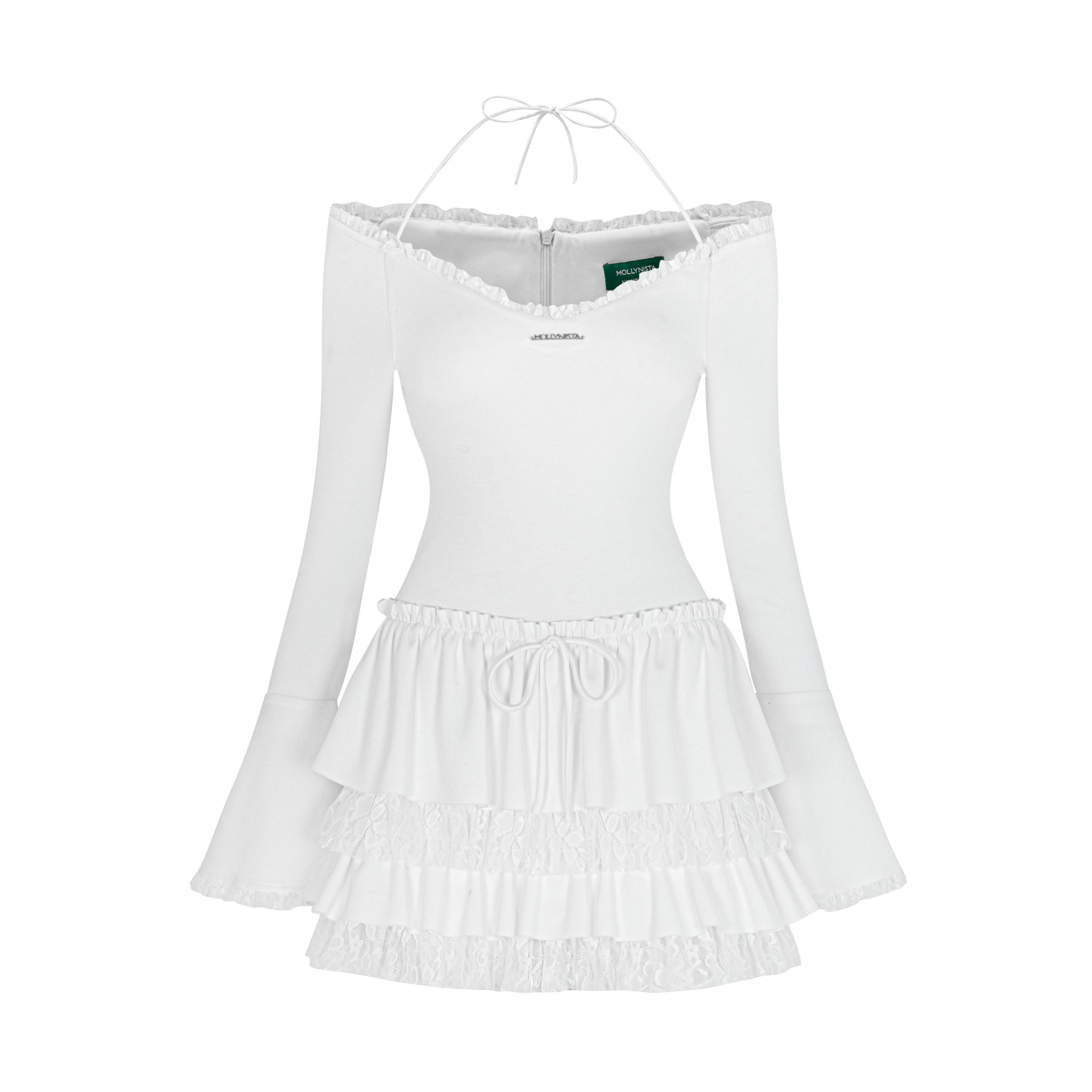 Flared Sleeve Lace Dress