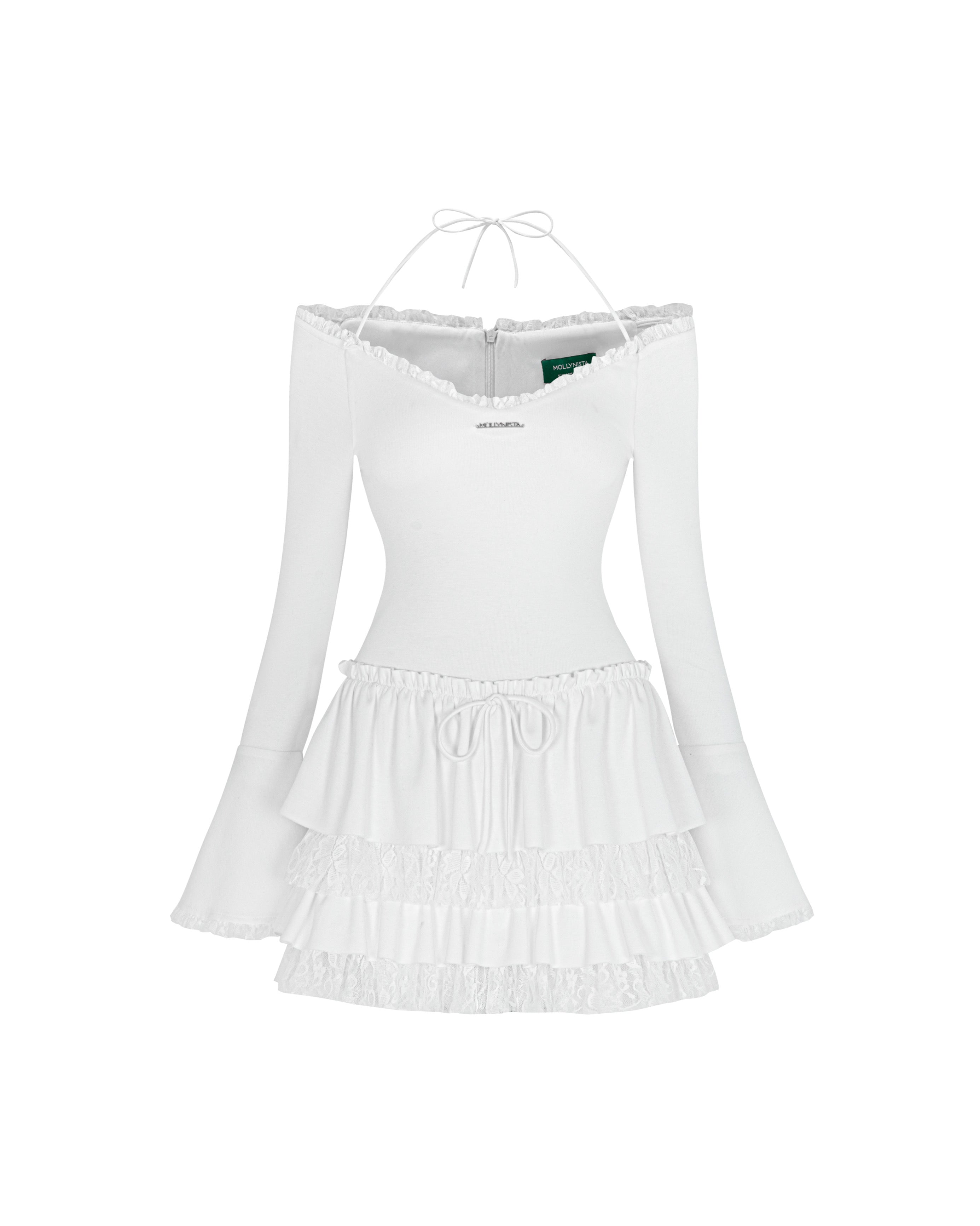 Flared Sleeve Lace Dress