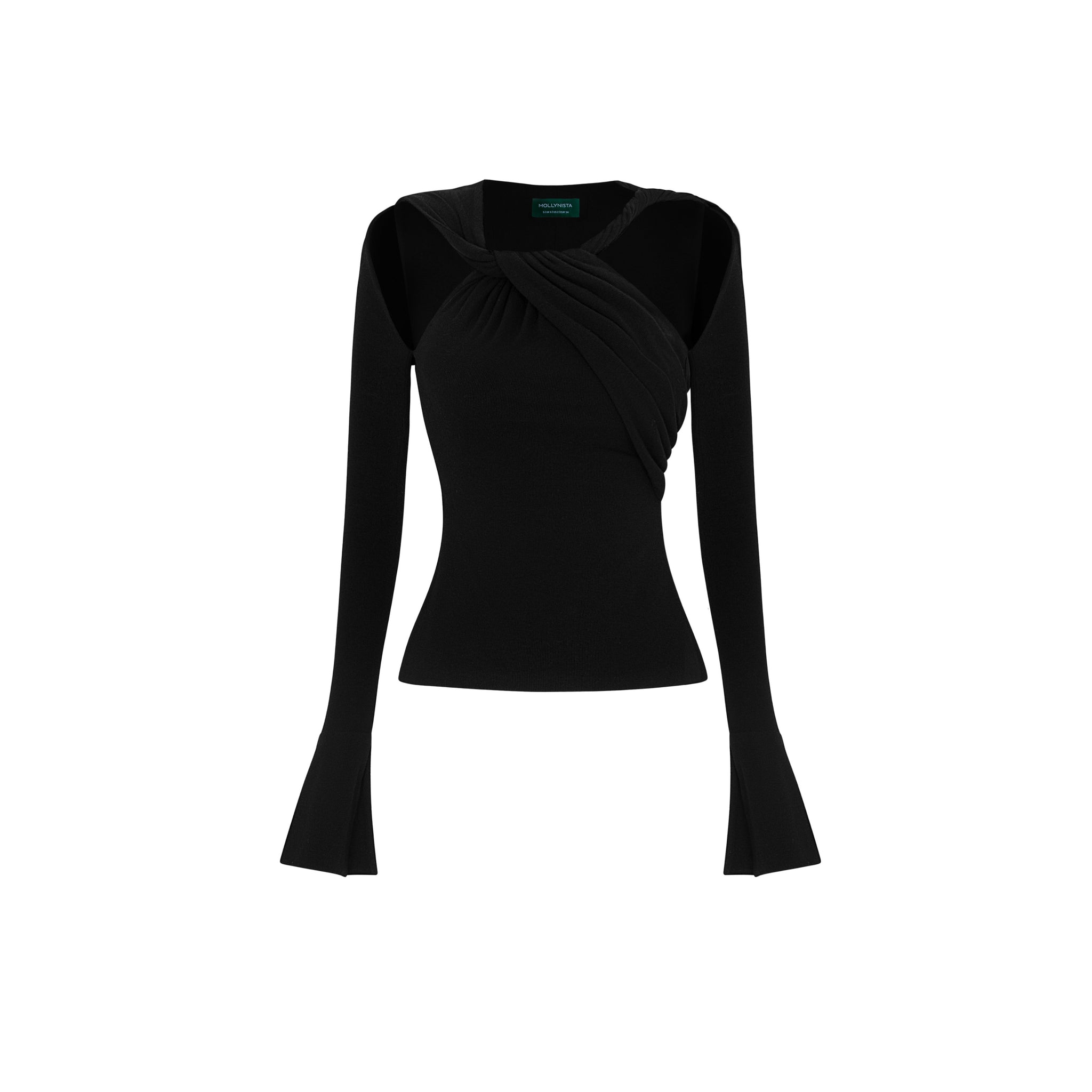 Ribbed Twist-Neck Top