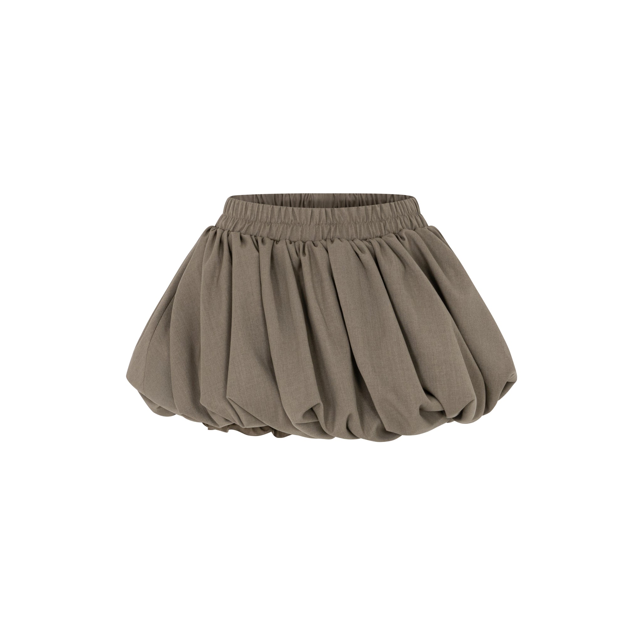Smoky Brown Asymmetric Ruched Skort