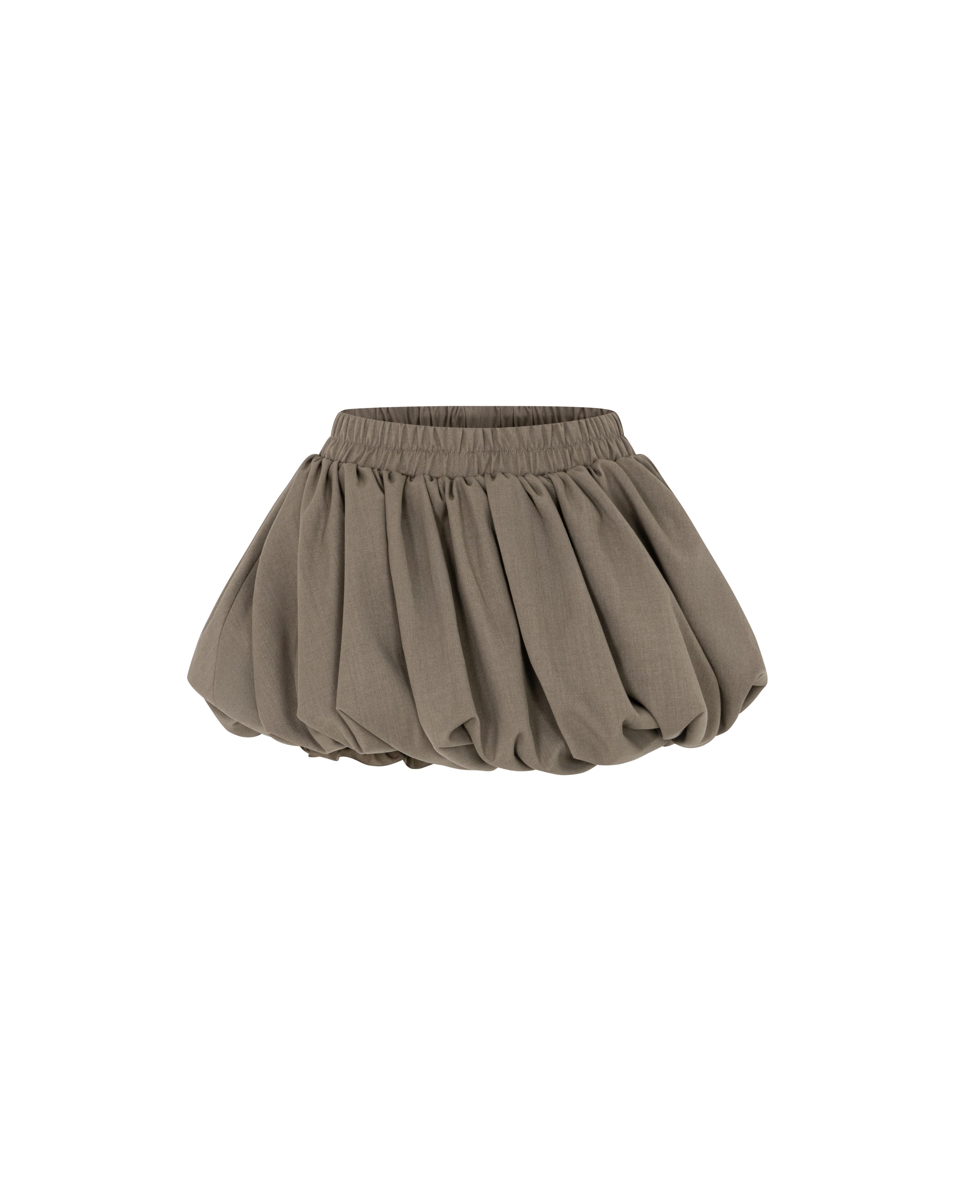 Smoky Brown Asymmetric Ruched Skort