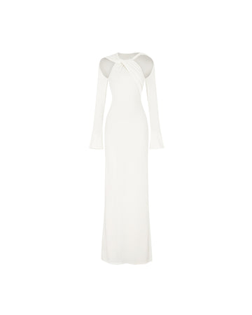 Ribbed Twist-Neck Dress