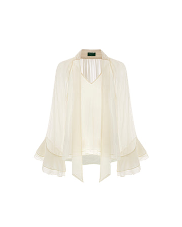 Flared Sleeve Long-Tail Top