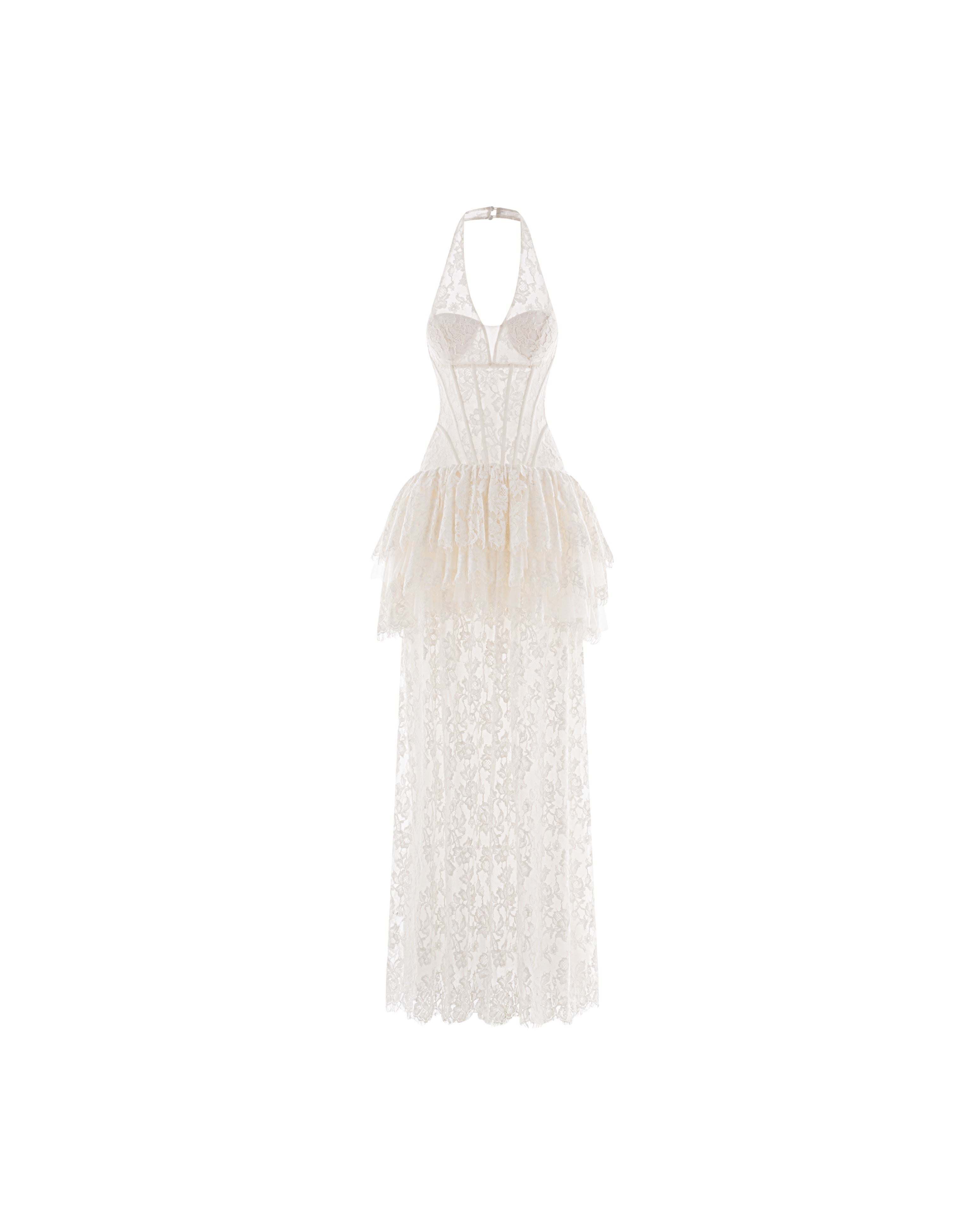 Celestine Lace Peplum Gown (Pre-Order 14 Days)
