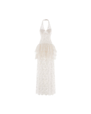 Celestine Lace Peplum Gown (Pre-Order 14 Days)