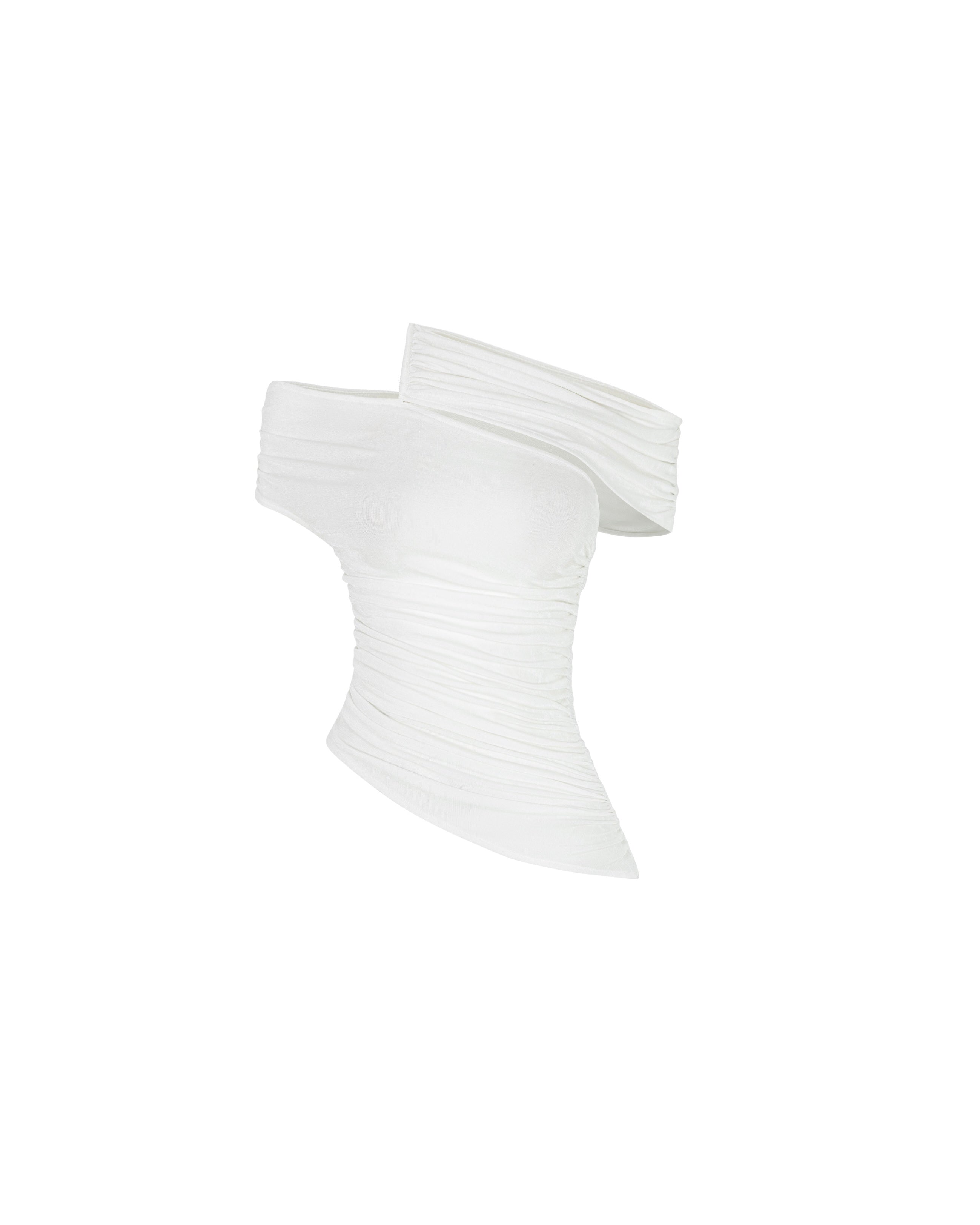 Diagonal Shirred Top
