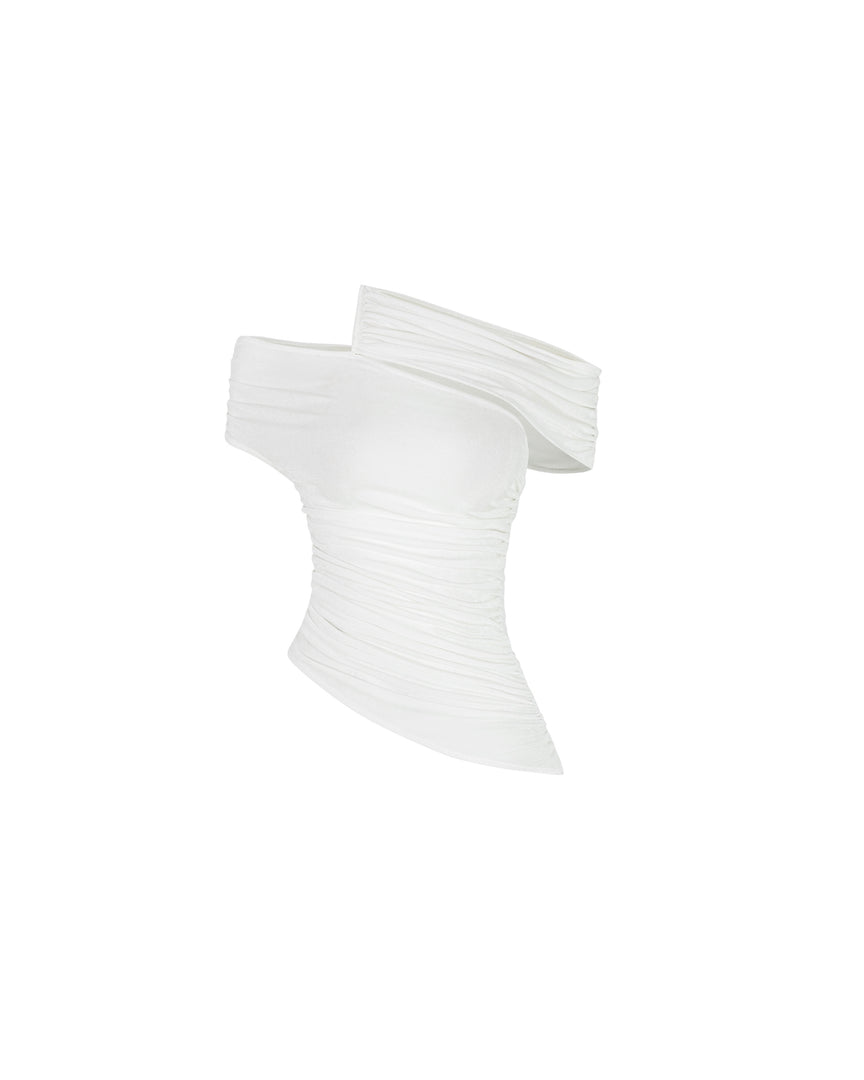 Diagonal Shirred Top