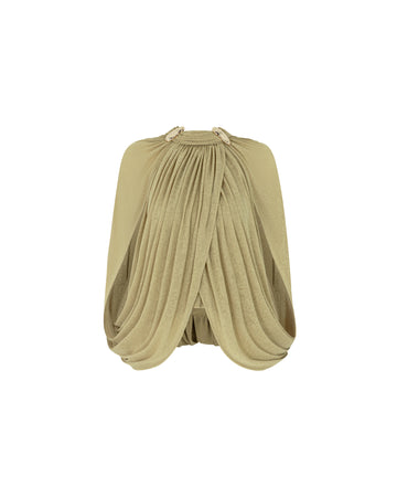 Ruched Cape Knit Top