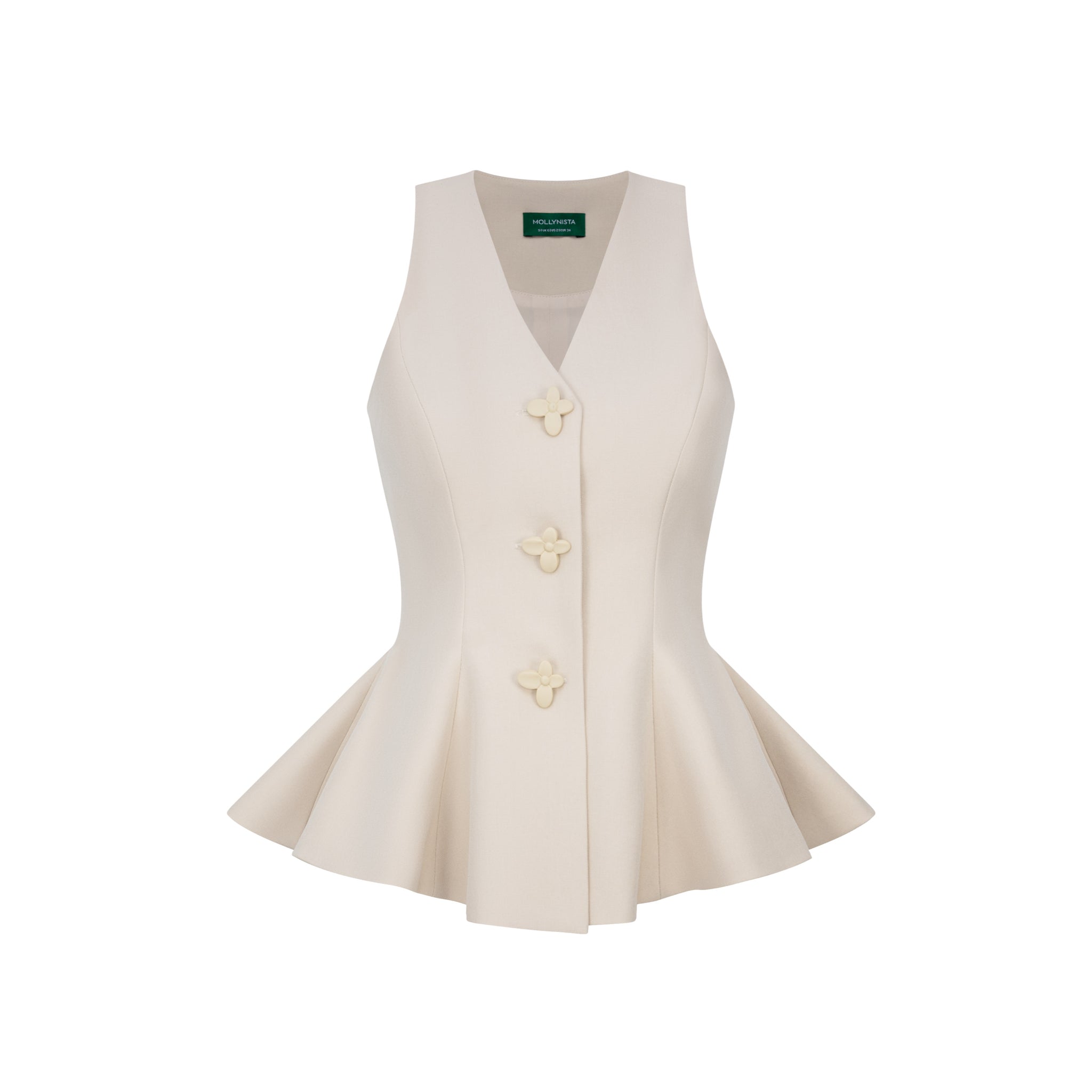 Bloom Button Peplum Top