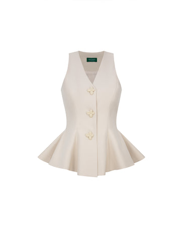 Bloom Button Peplum Top