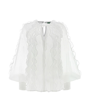 3D Pleated Silk Blouse