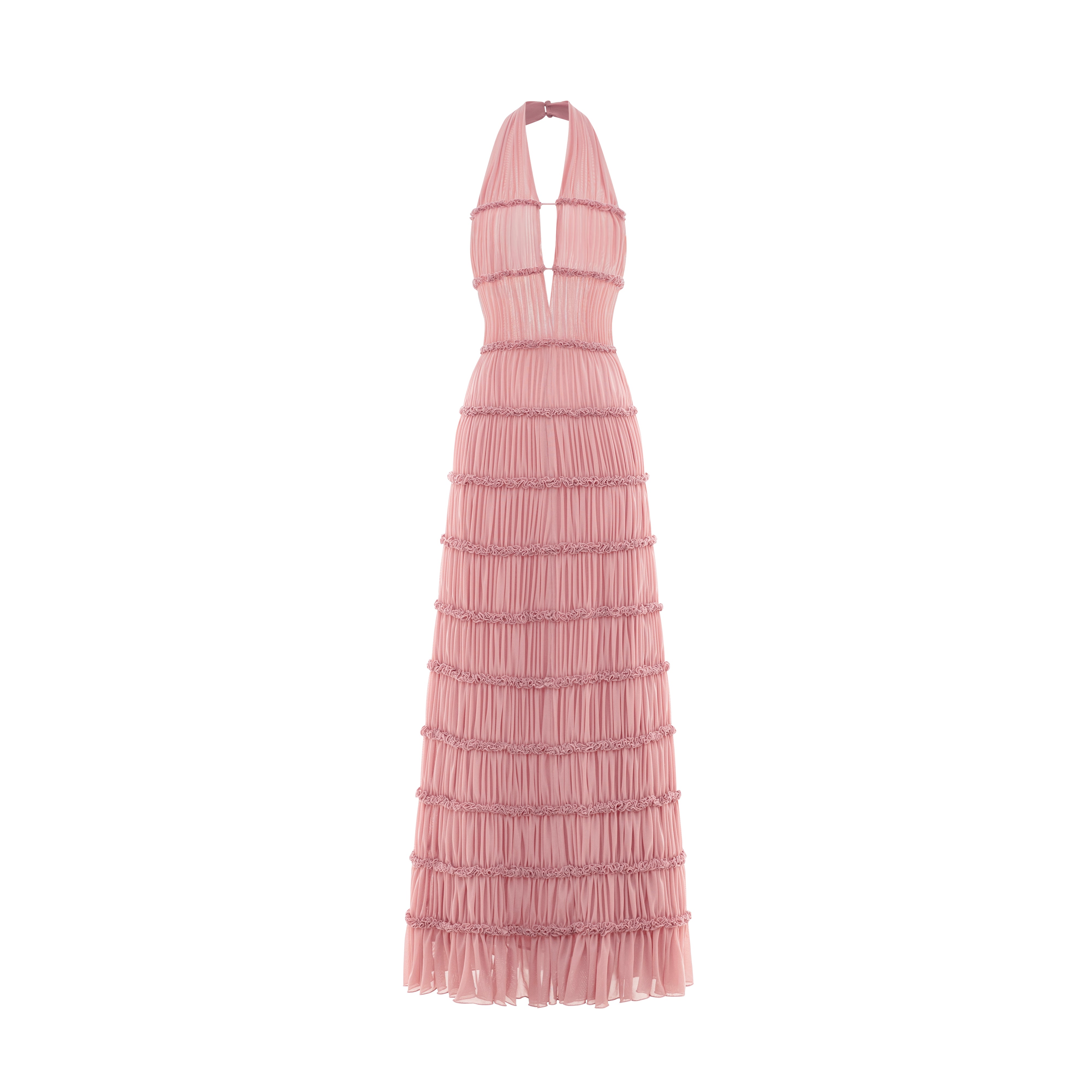 Backless Stretch Mesh Maxi Dress