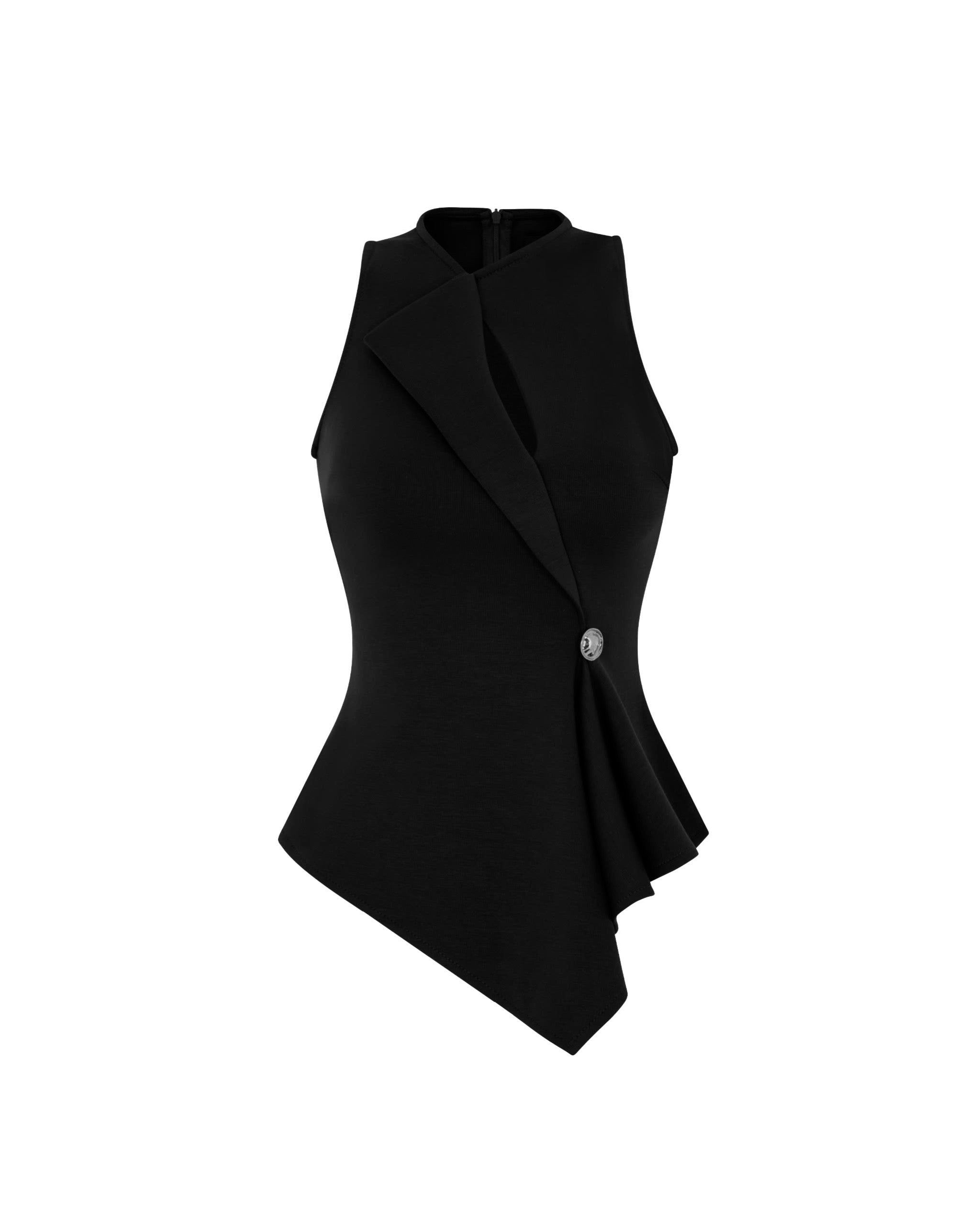 Asymmetric Cross-Neck Top