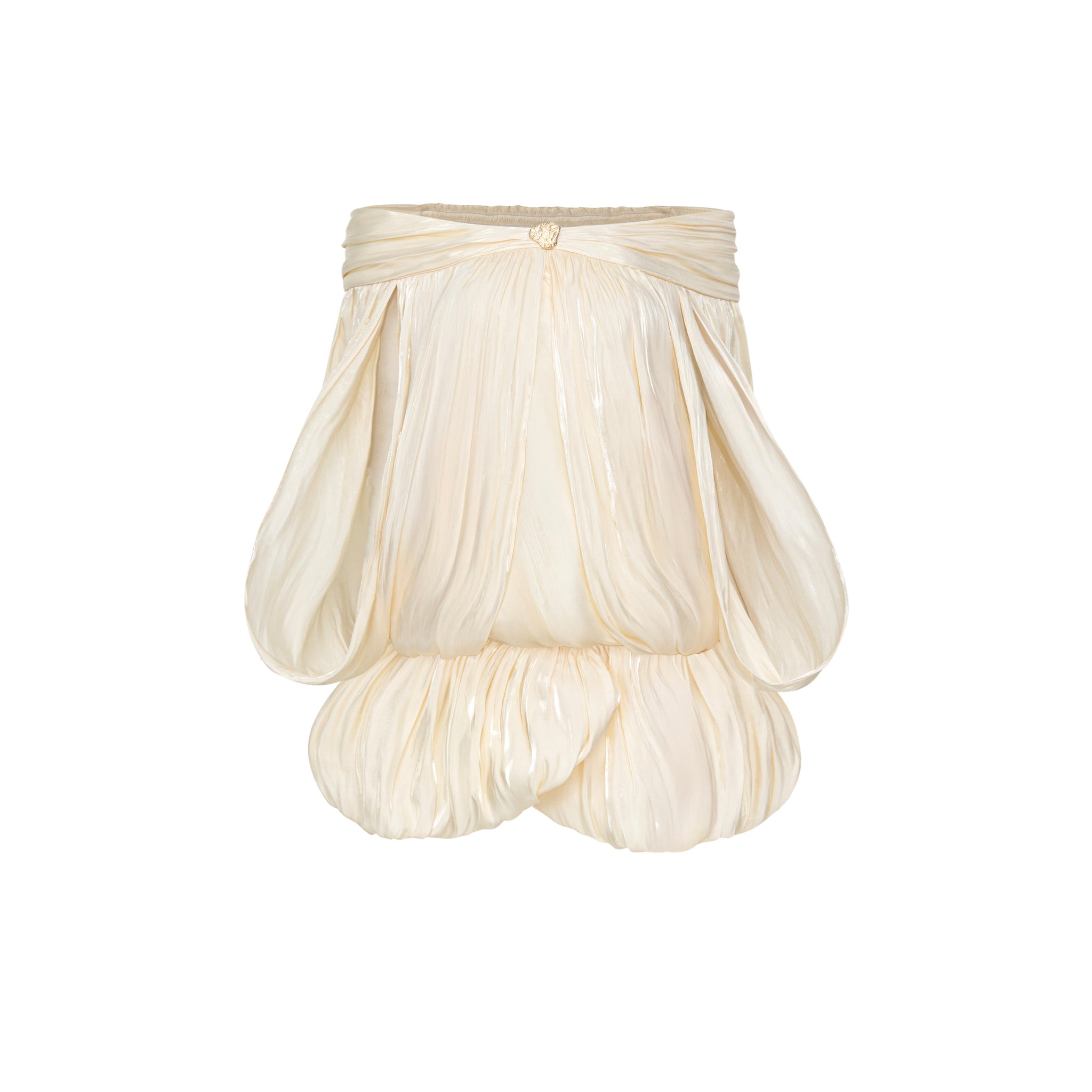 Ivory Shimmer Cape Dress