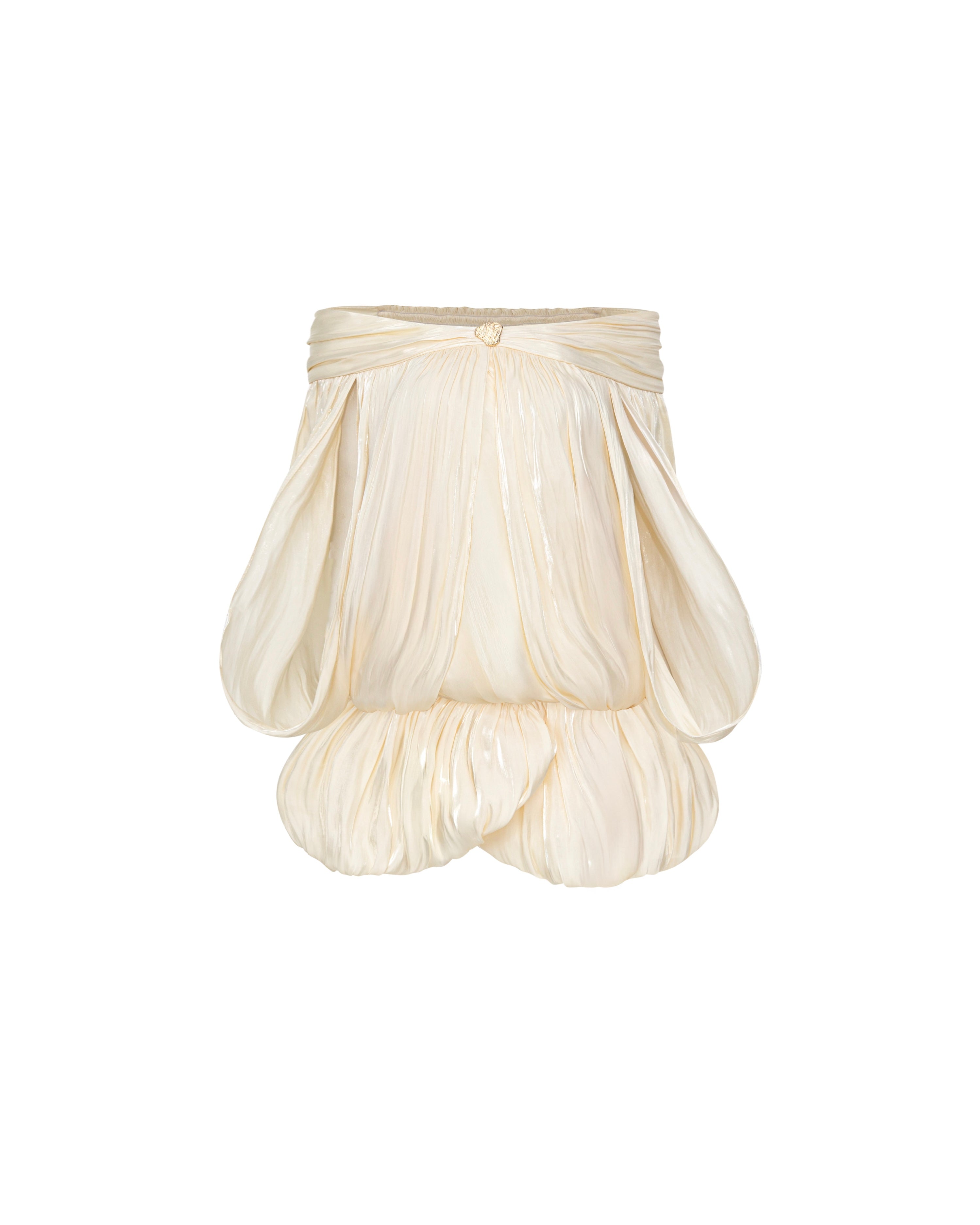 Ivory Shimmer Cape Dress
