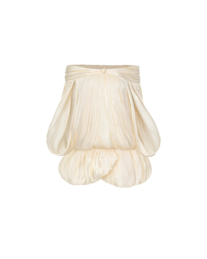 Shimmery Ruched Cape