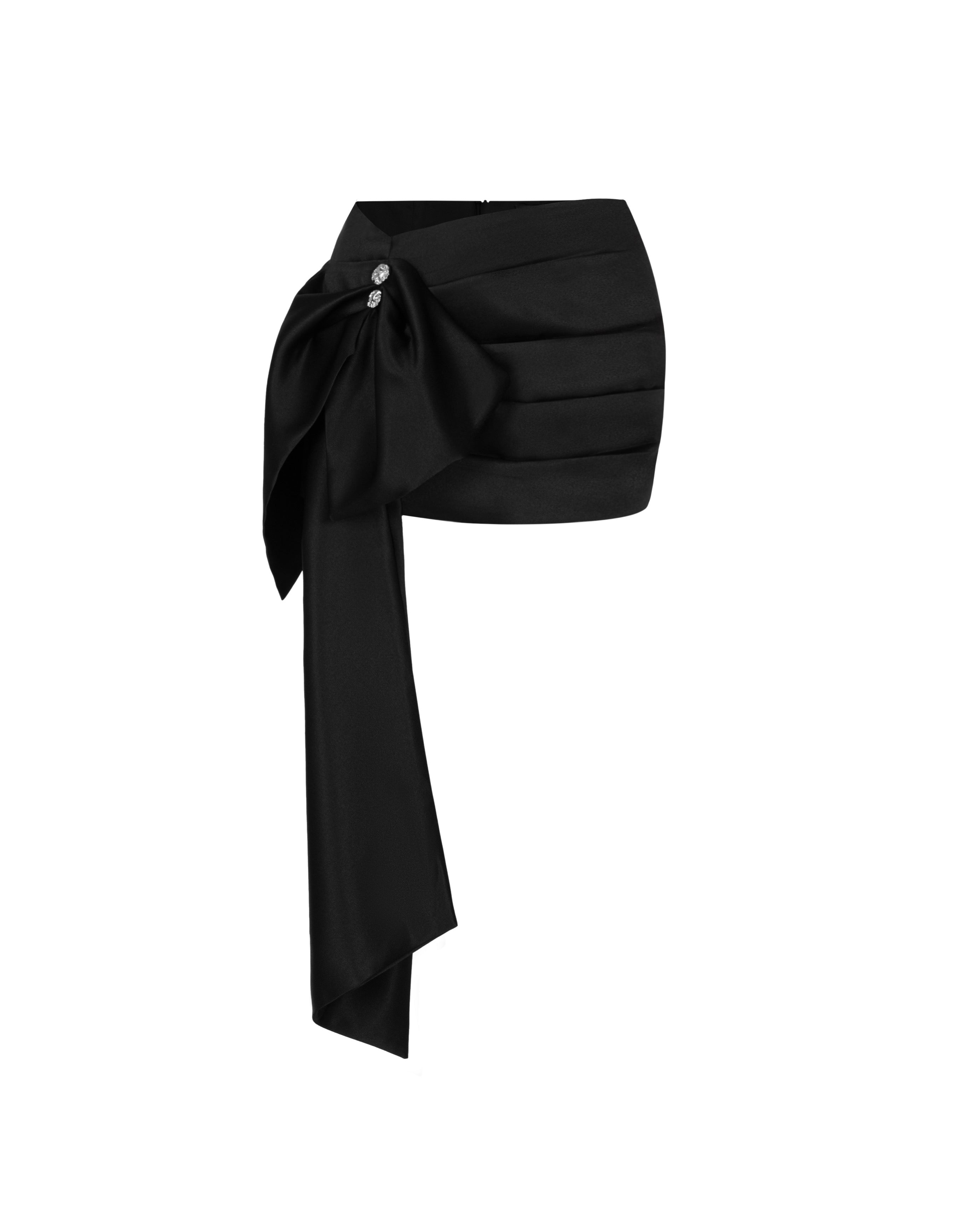 Long Bow Hem Mini Skirt