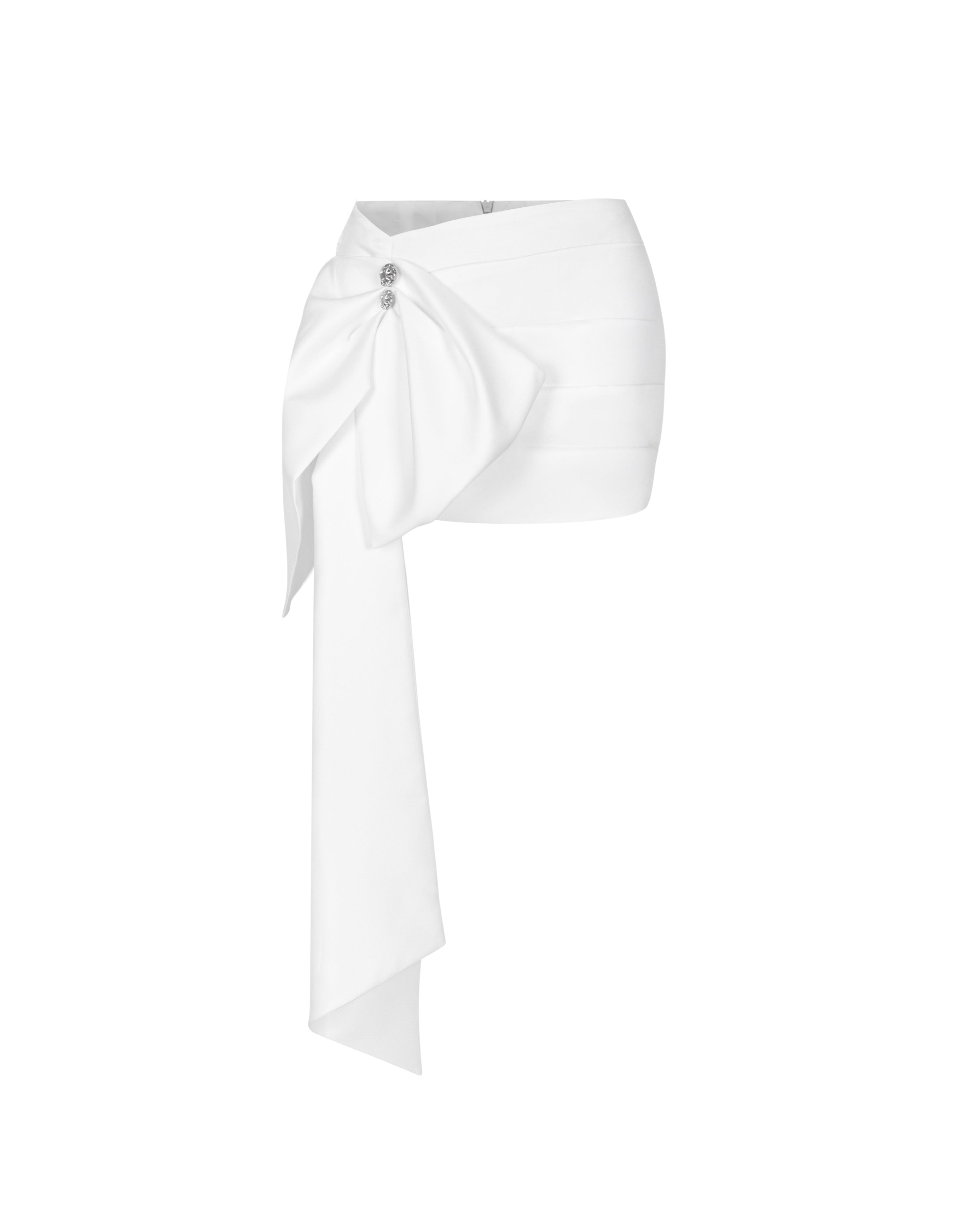 Long Bow Hem Mini Skirt