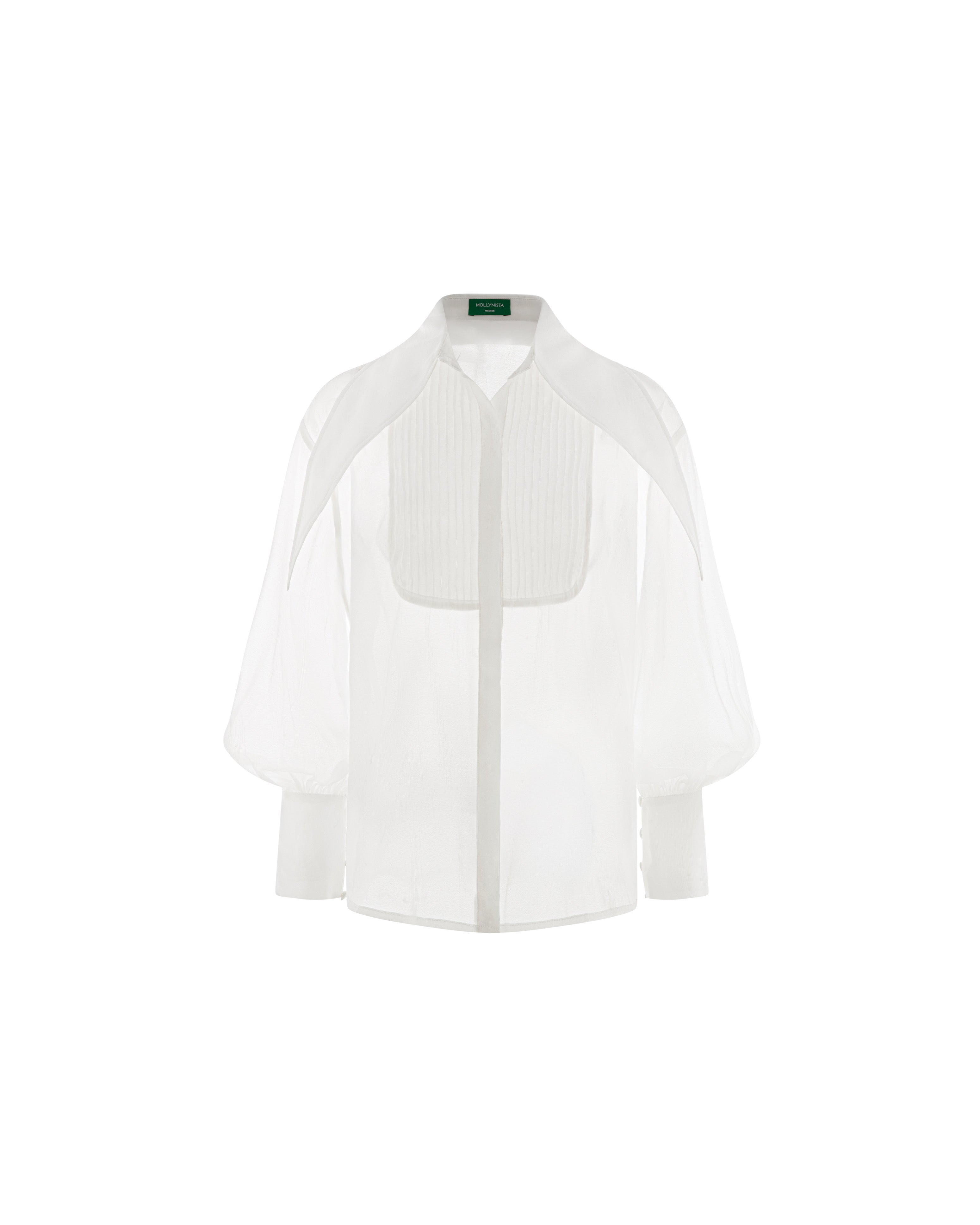 Large Collar Organza Blouse