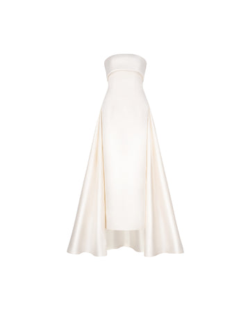 Vivienne Strapless Satin Cape Gown (Pre-Order 14 Days)