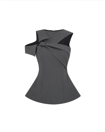 One-Shoulder Tie Peplum