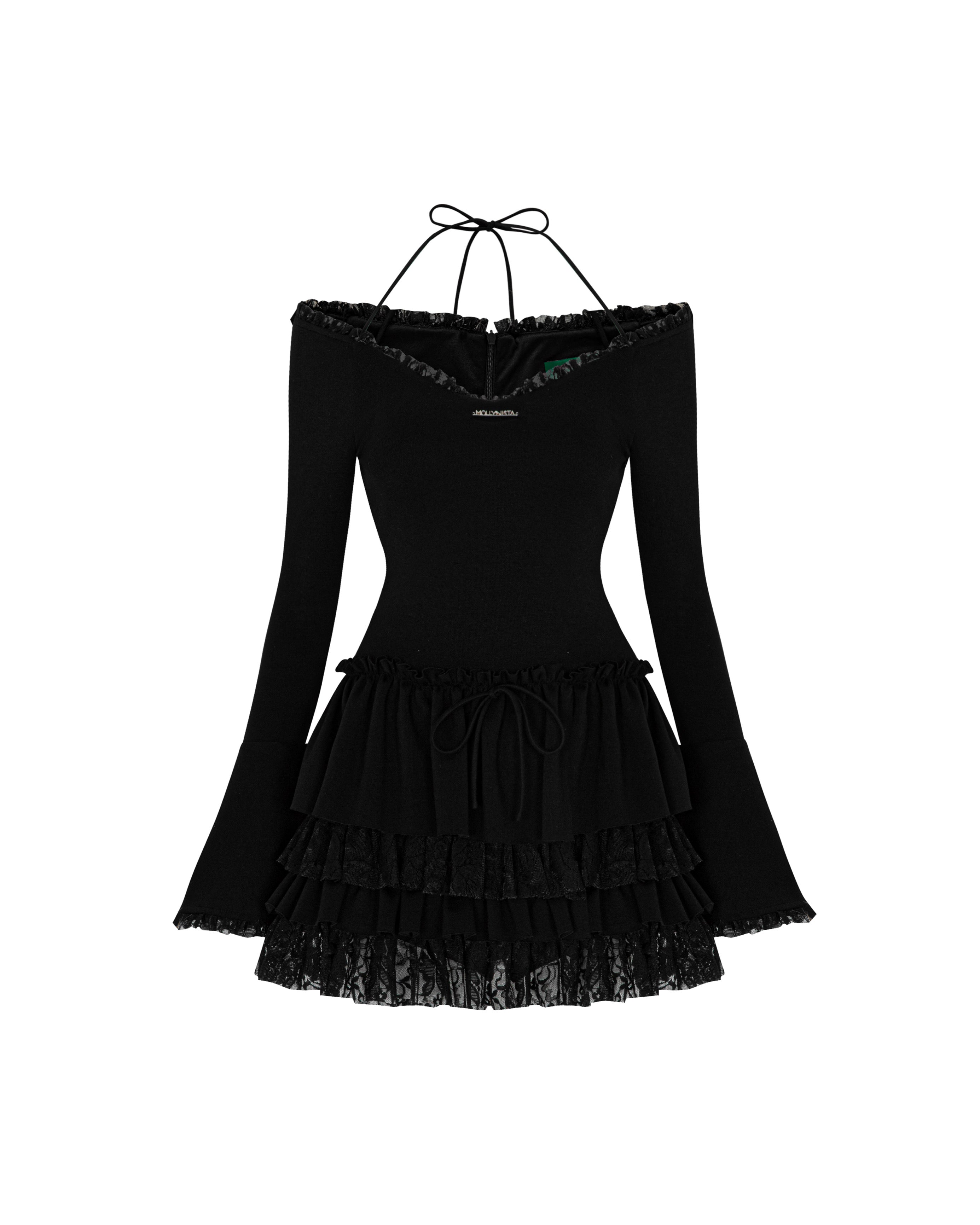 Flared Sleeve Lace Dress