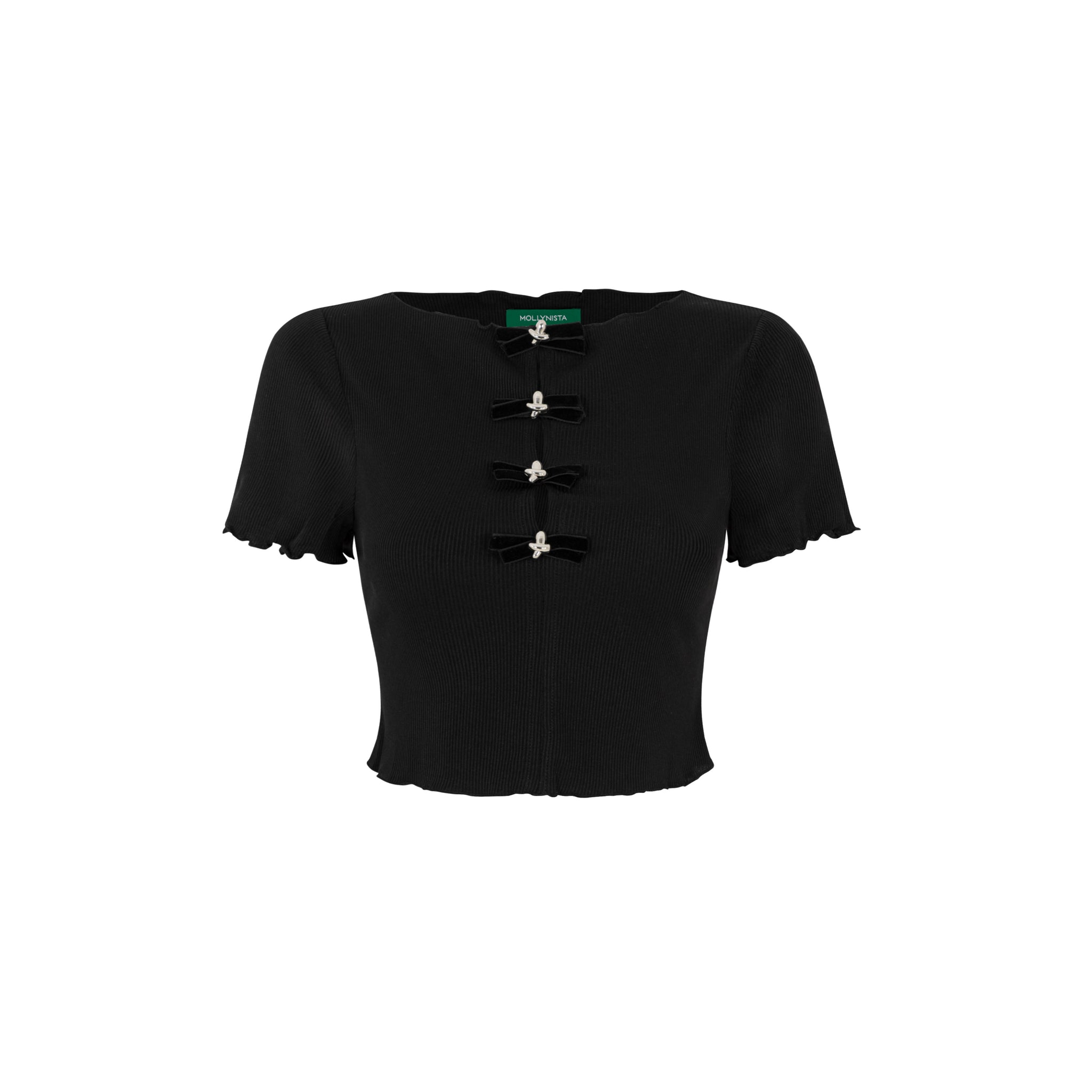 Babytee With 4 Silver Bow Buttons