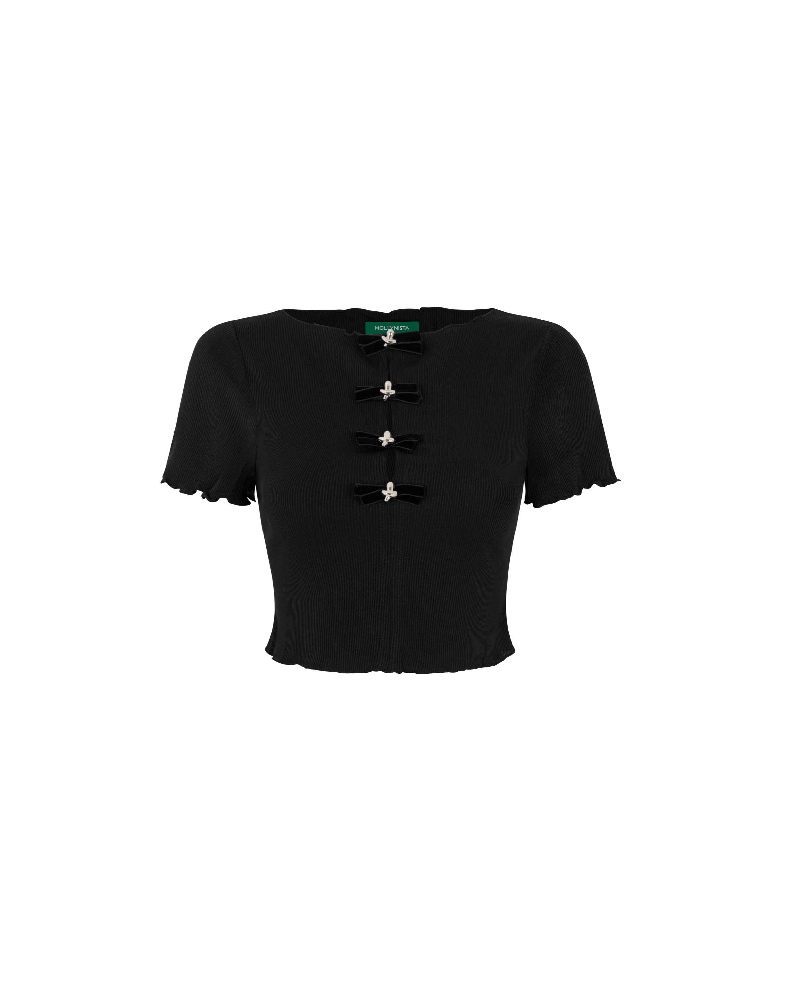 Babytee With 4 Silver Bow Buttons