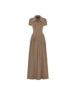 Load image into Gallery viewer, Ruched Hip Polo Midi Dress
