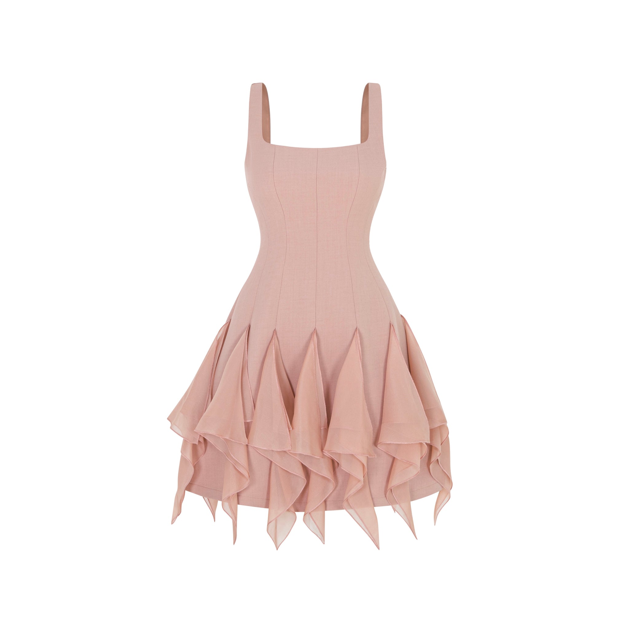 Pointed Ruffles Dress