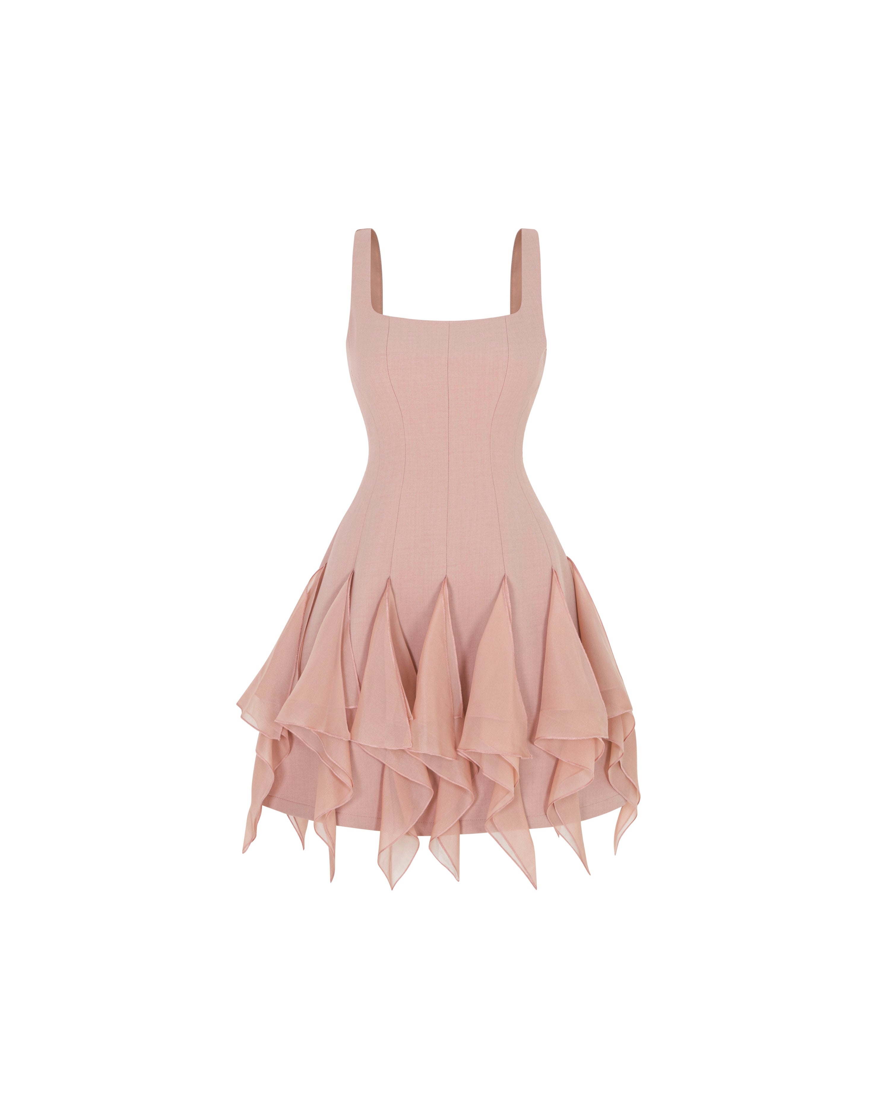 Pointed Ruffles Dress