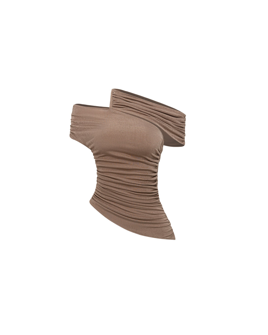 Diagonal Shirred Top