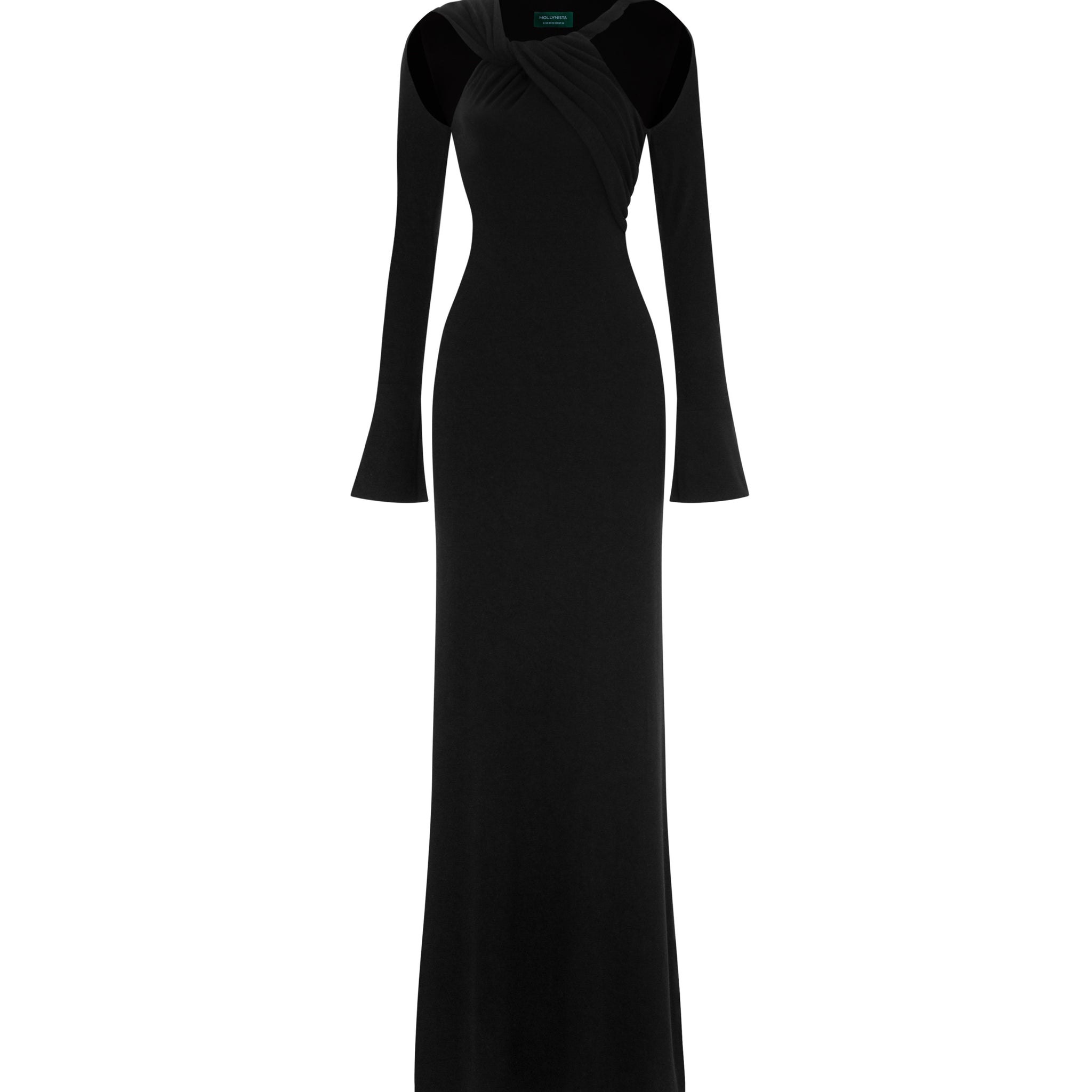 Ribbed Twist-Neck Dress