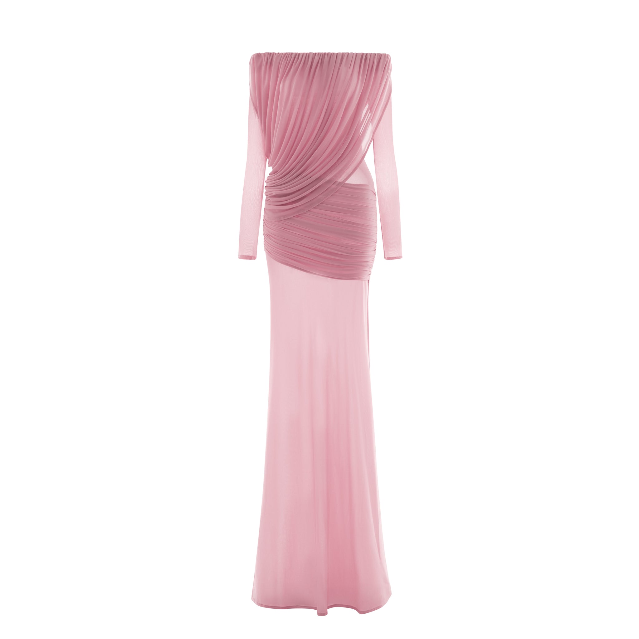 mesh asymmetrical off-the-shoulder draped maxi dress Lucian One-Shoulder Draped Asymmetric Maxi Dress, S / Yellow