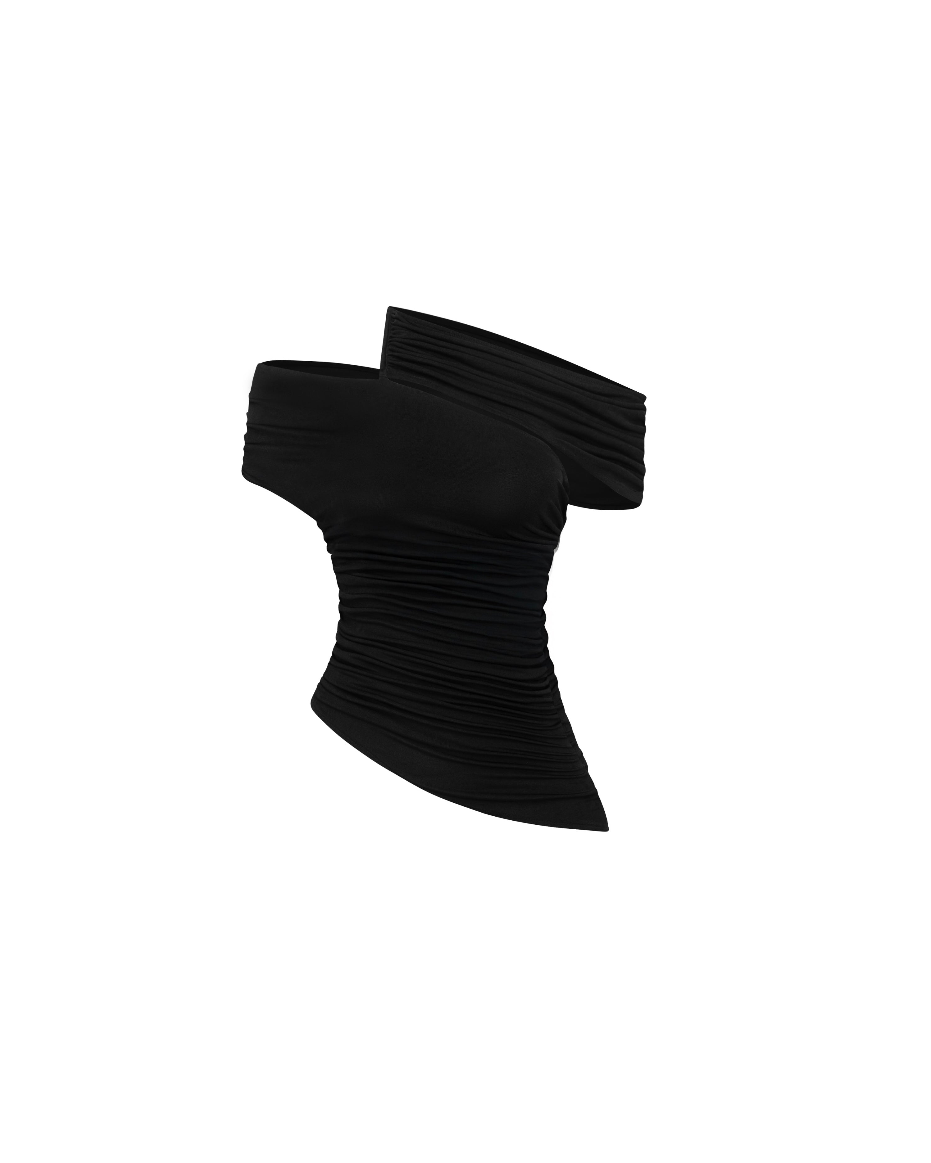 Diagonal Shirred Top
