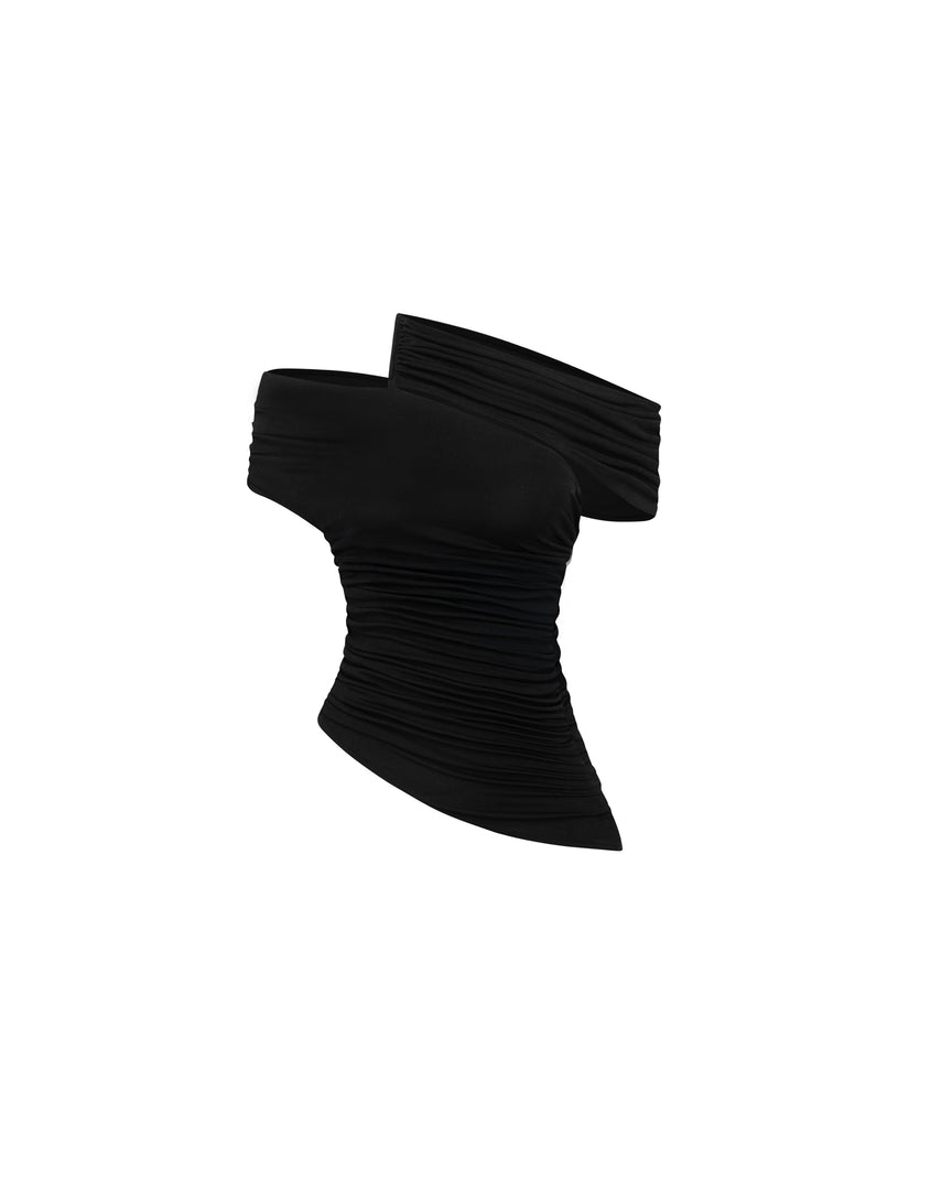 Diagonal Shirred Top