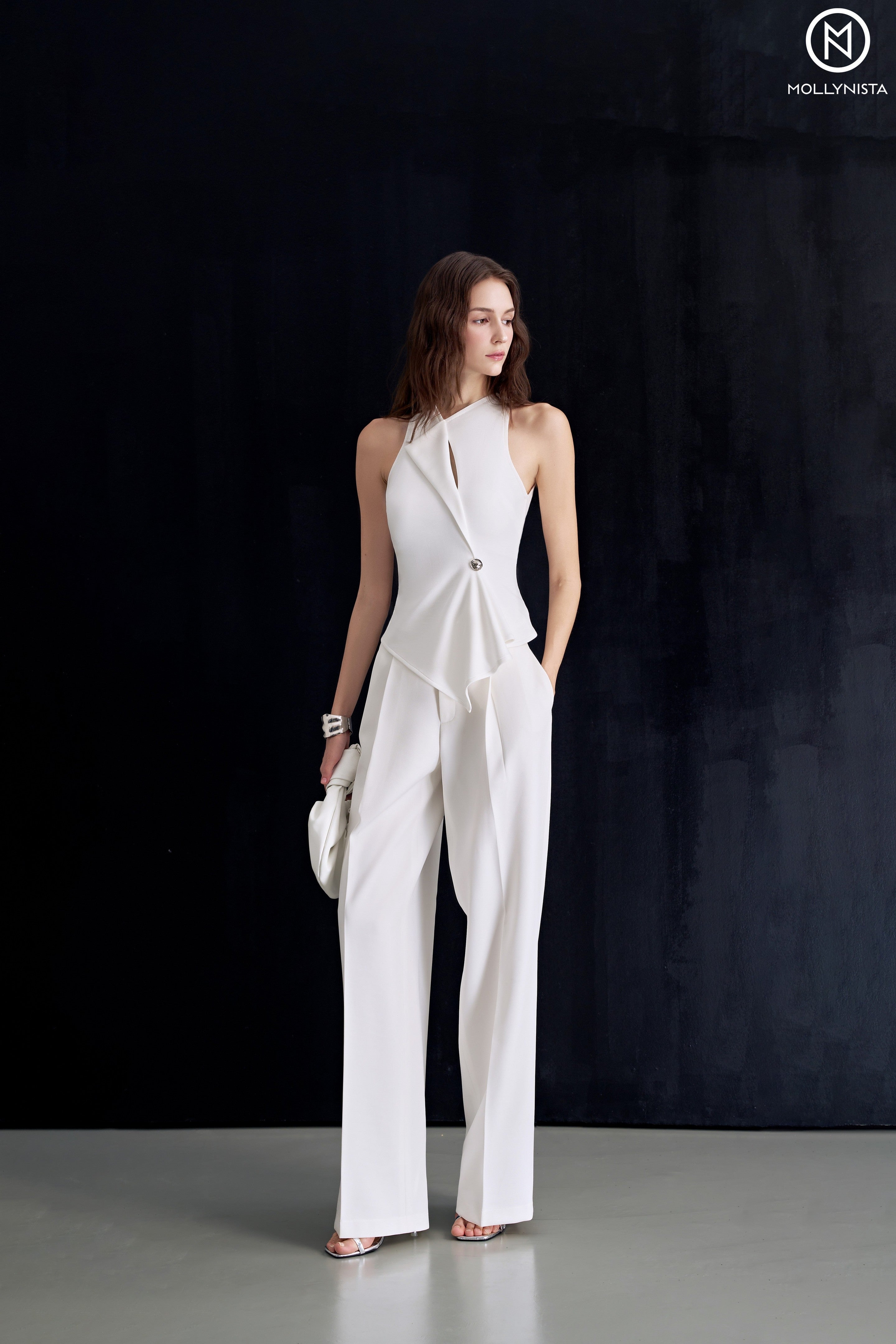 Asymmetric Cross-Neck Top