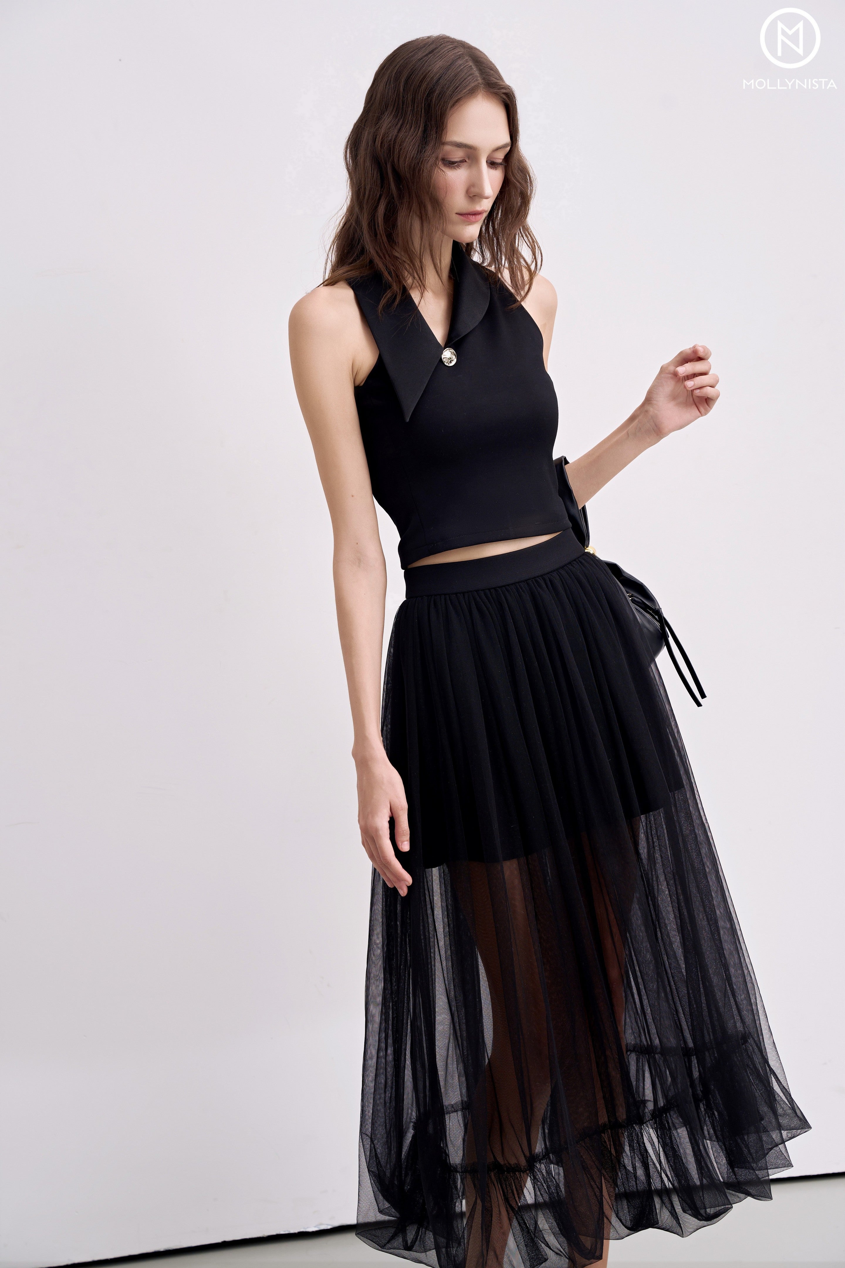 Black Tulle Mushroom Skirt