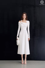 Load image into Gallery viewer, Ruffle shoulder dress

