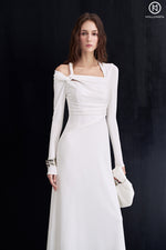 Load image into Gallery viewer, Ruffle shoulder dress
